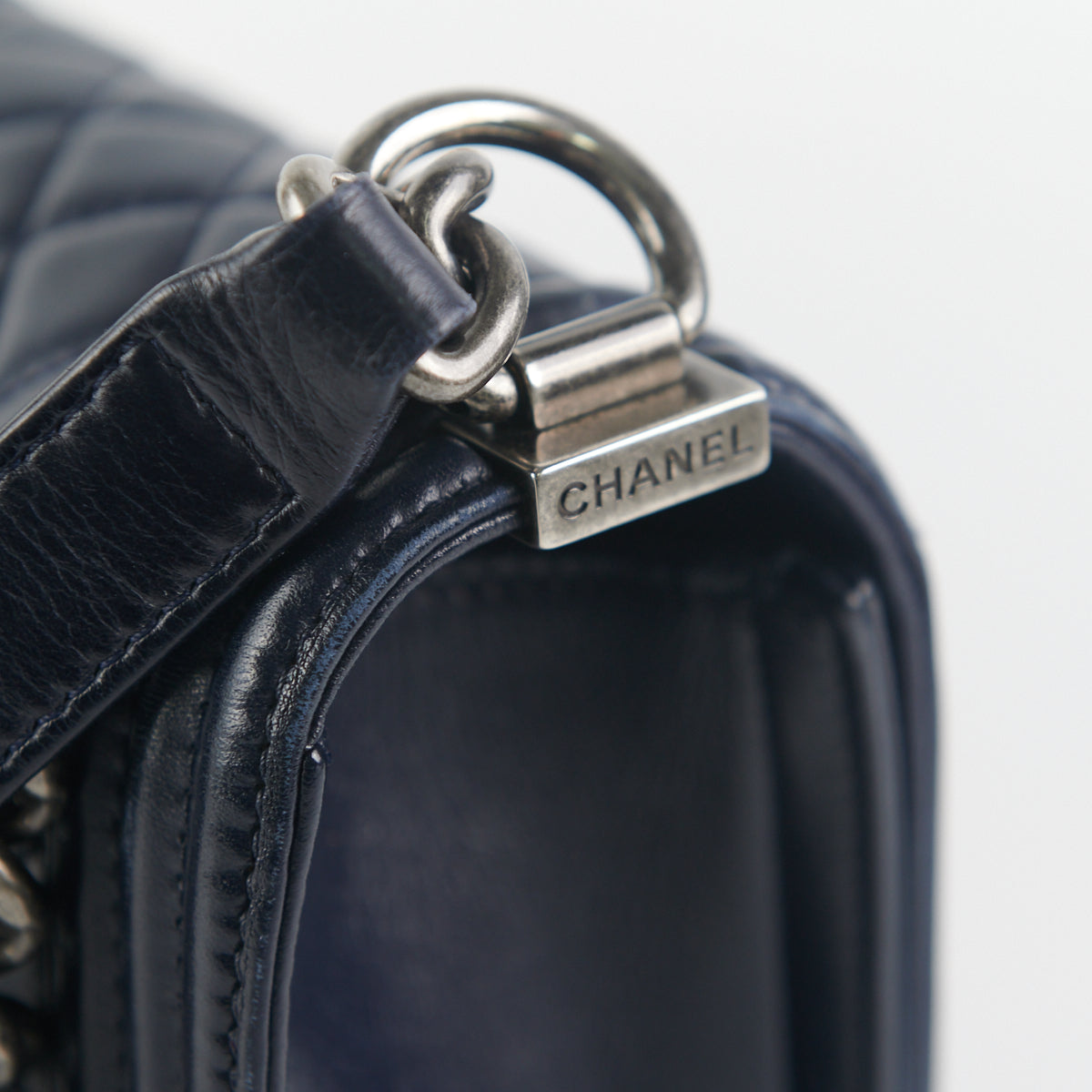 Chanel Boy Old Medium Lambskin Navy