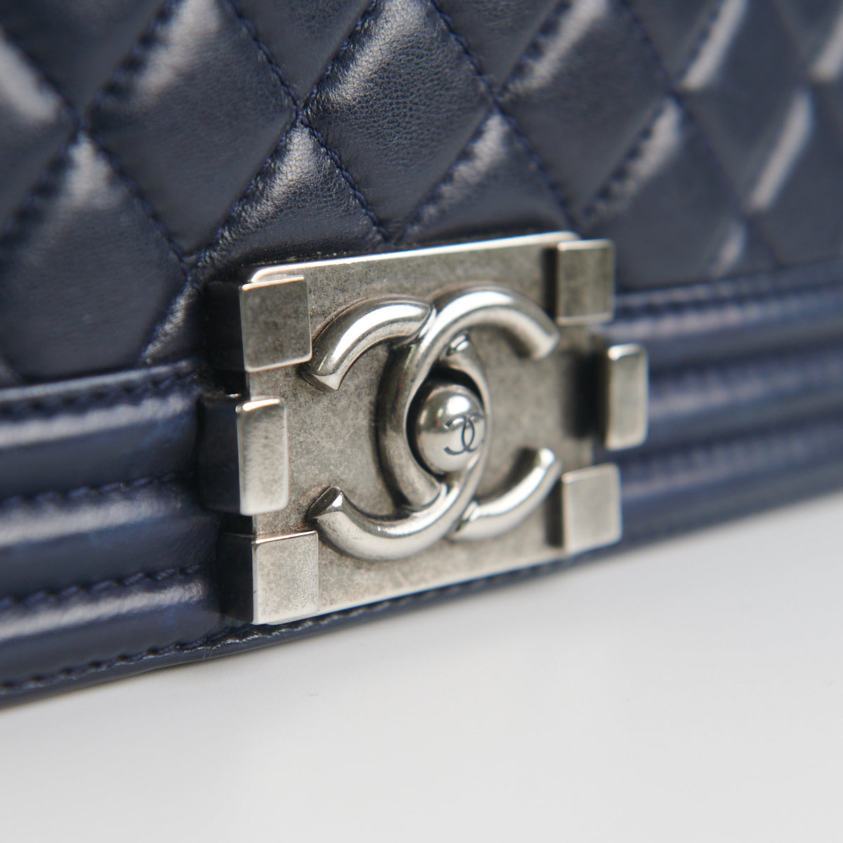 Chanel Boy Old Medium Lambskin Navy