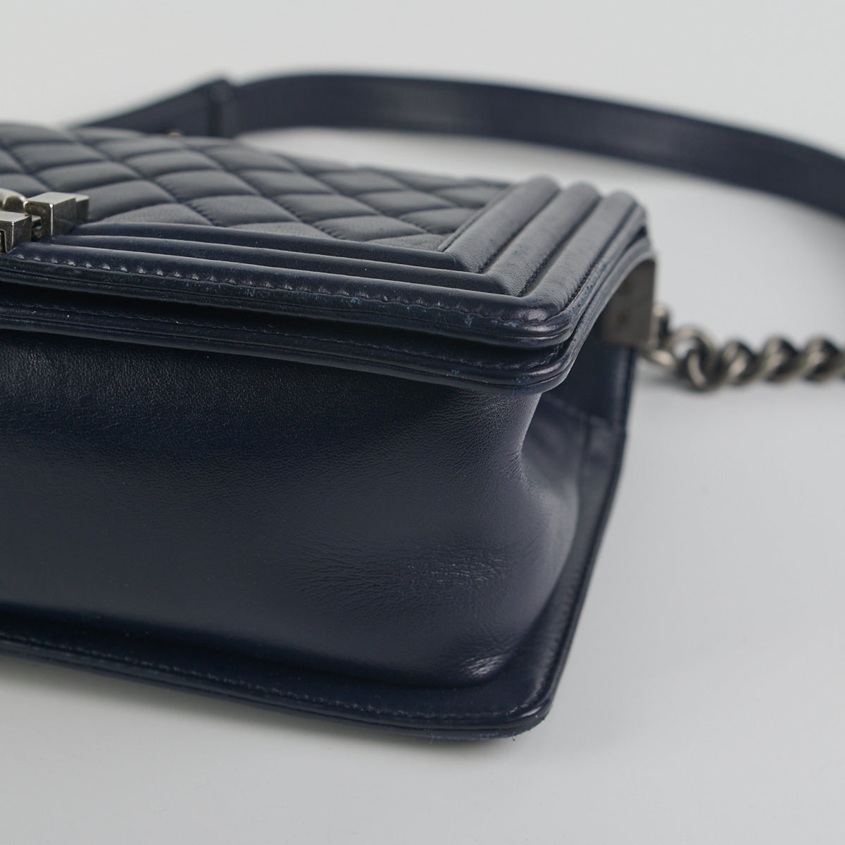 Chanel Boy Old Medium Lambskin Navy