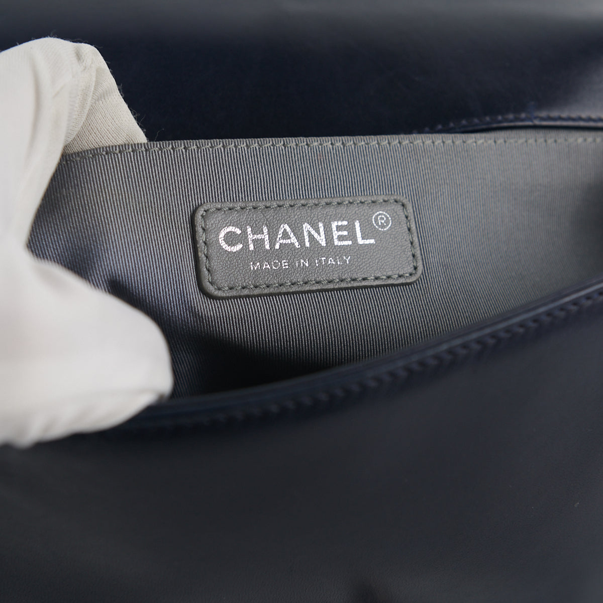 Chanel Boy Old Medium Lambskin Navy