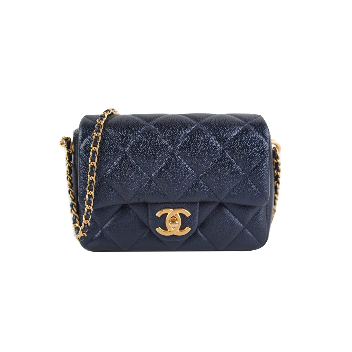 Chanel Perfect Mini Classic Flap Iridescent Navy