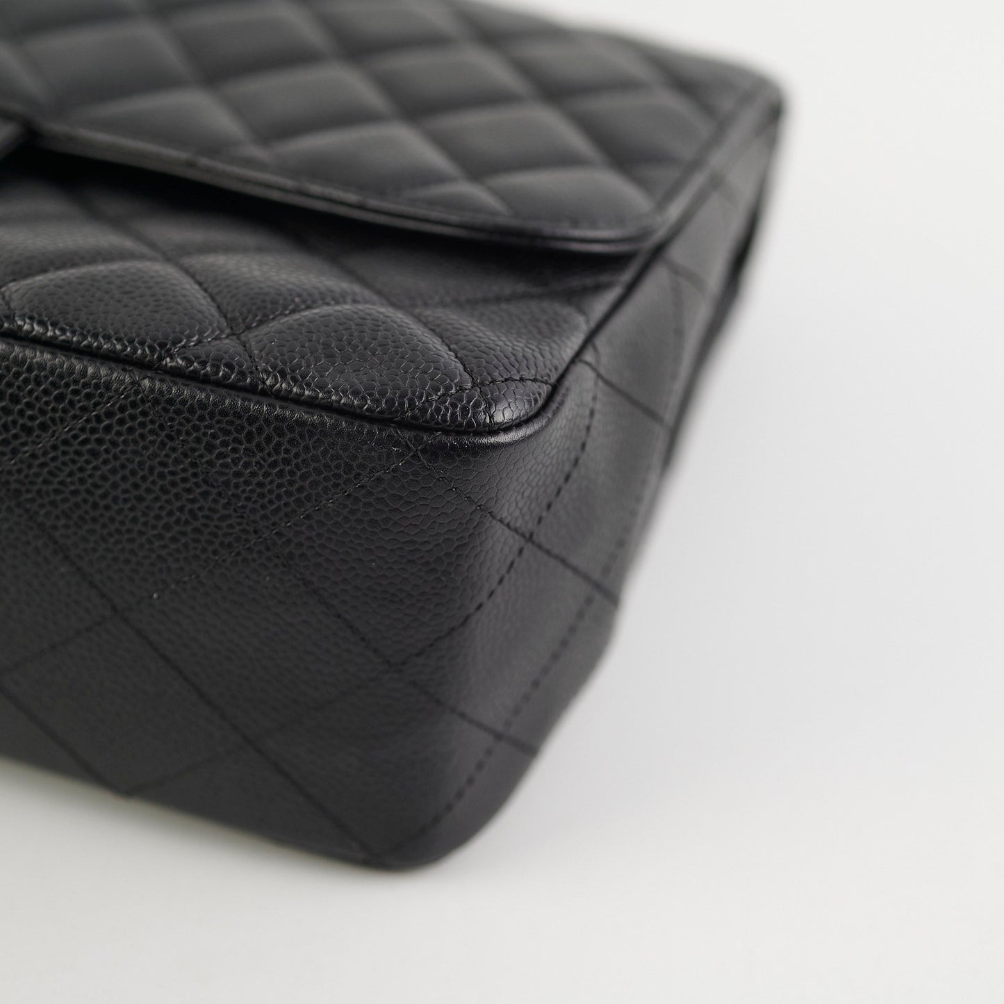 Chanel Classic Jumbo Caviar Black Single Flap