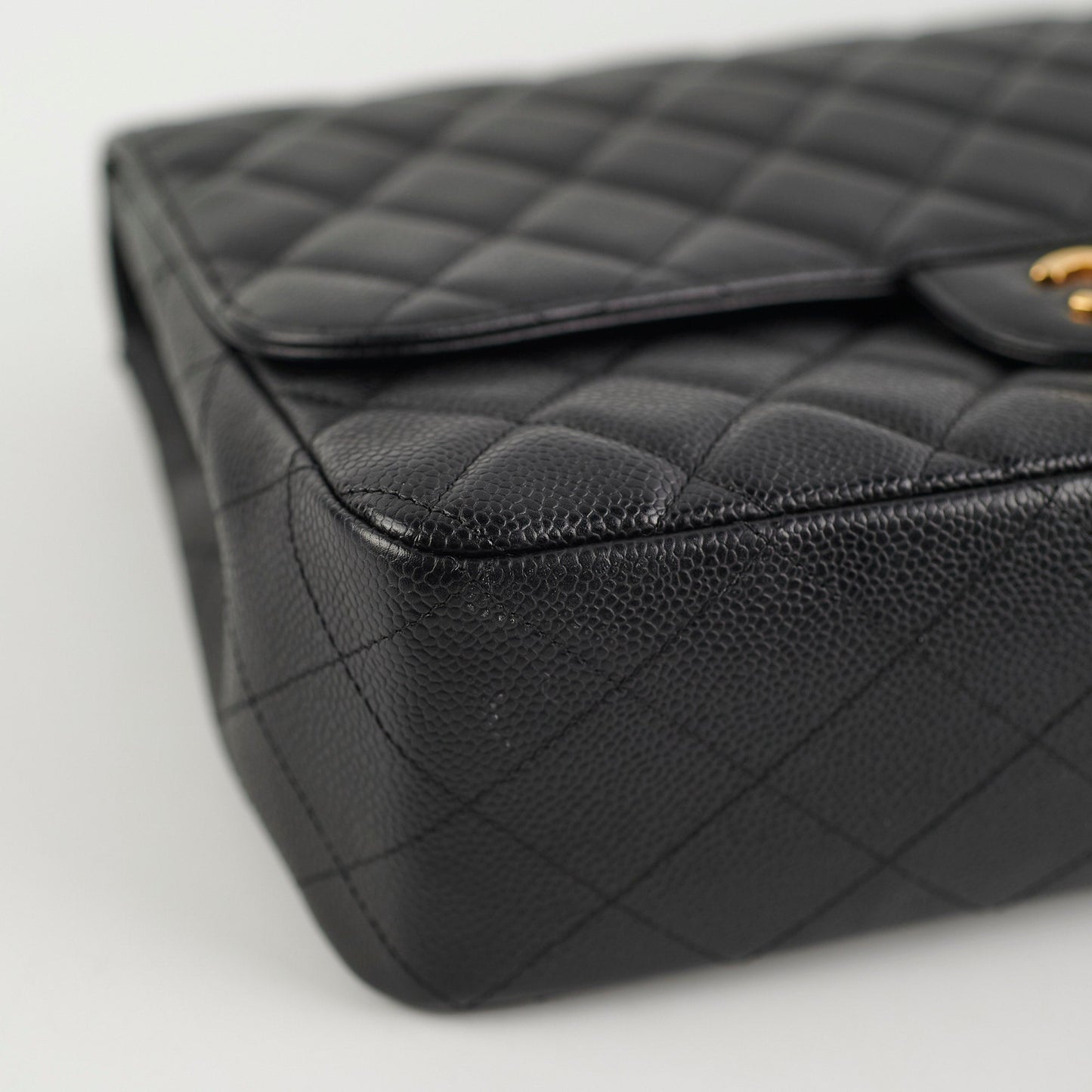 Chanel Classic Jumbo Caviar Black Single Flap