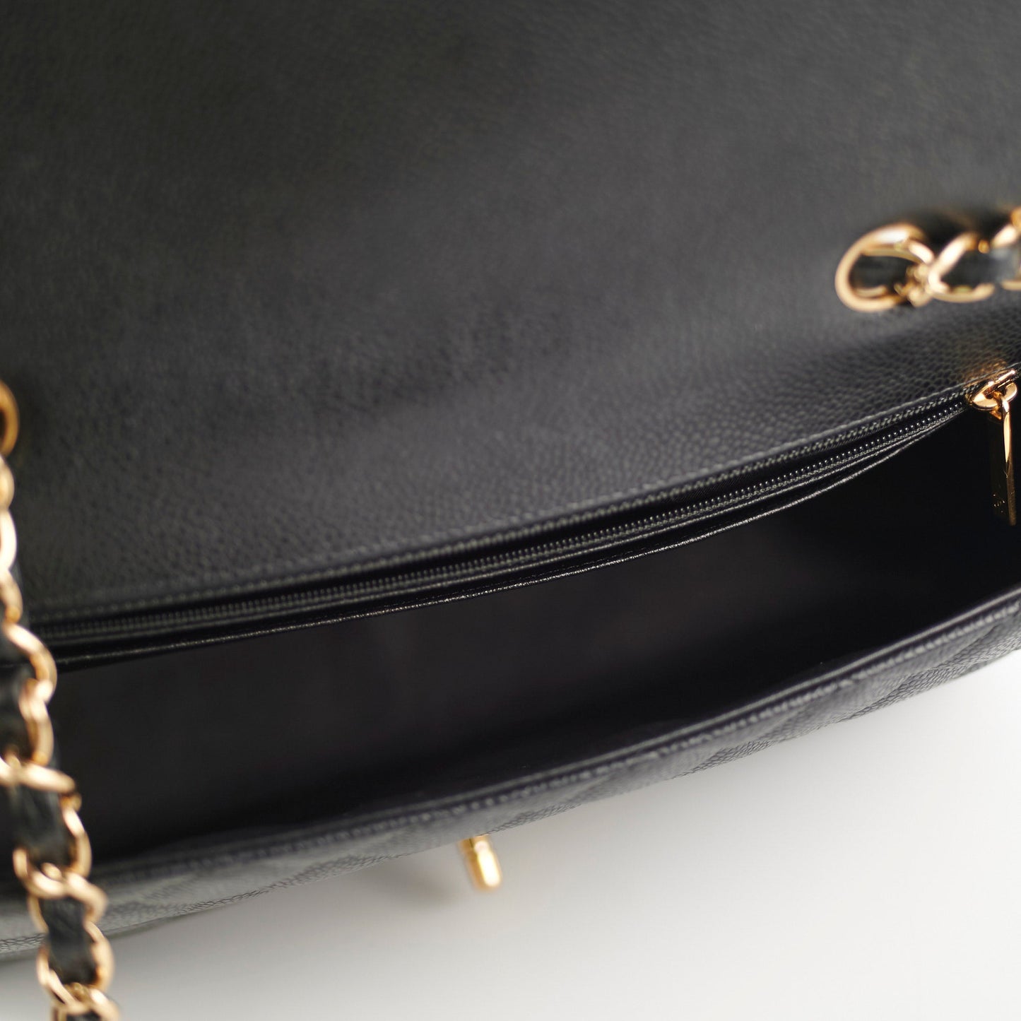Chanel Classic Jumbo Caviar Black Single Flap