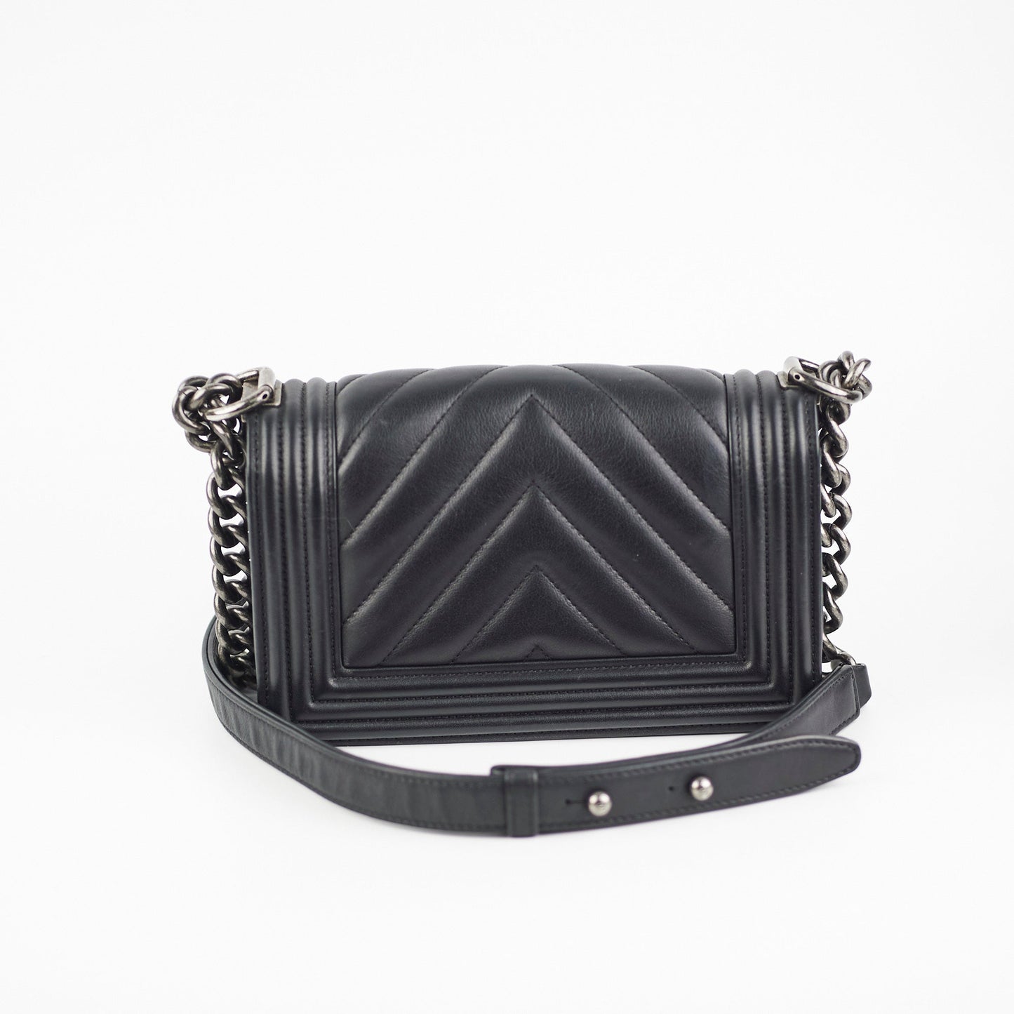 ITEM 29 - Chanel Small Chevron Boy Calfskin Black