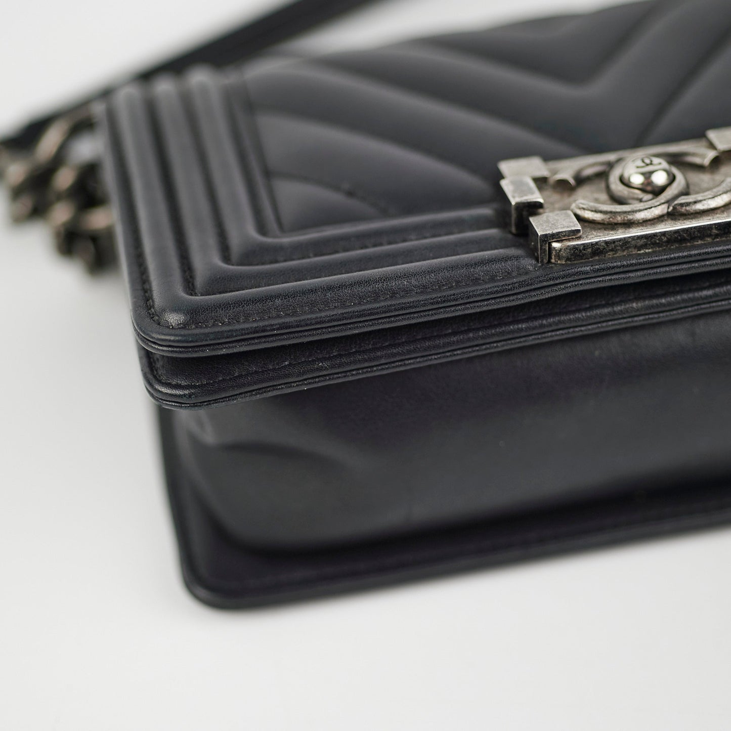 ITEM 29 - Chanel Small Chevron Boy Calfskin Black