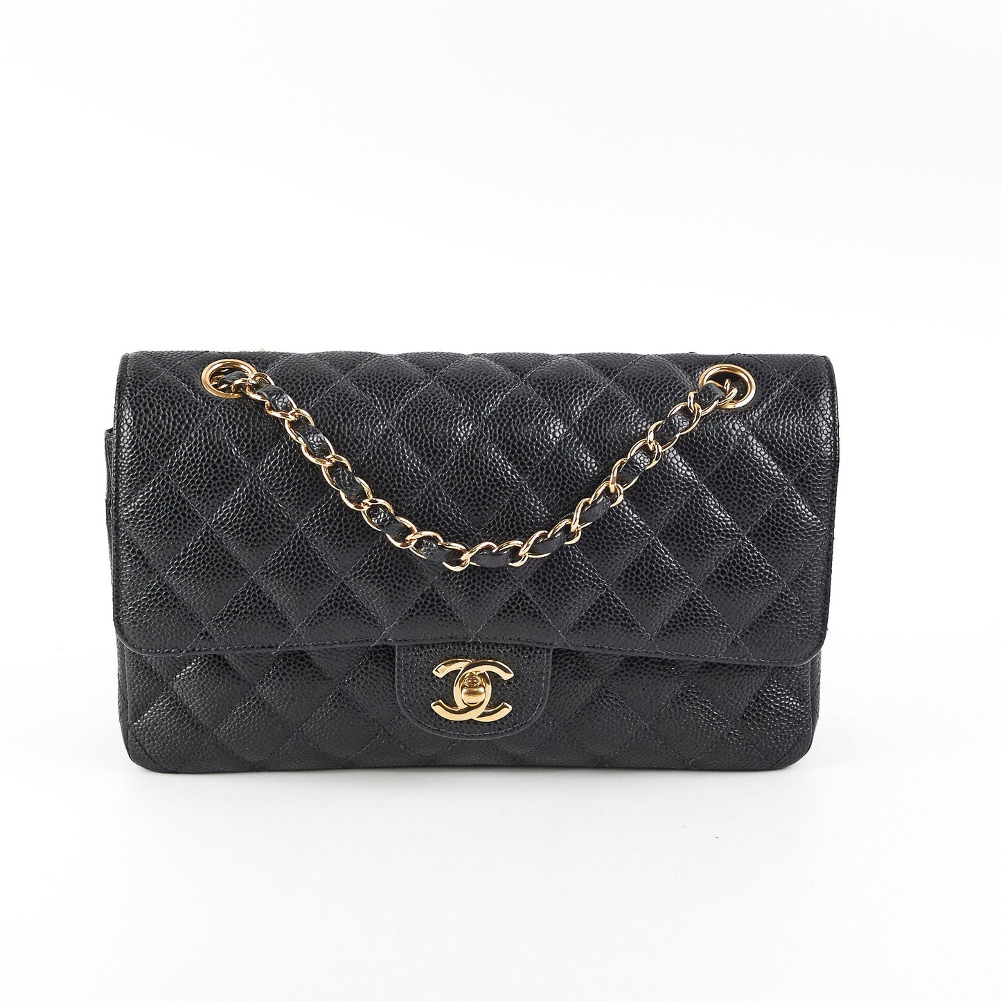 Chanel Medium/Large Classic Flap Caviar Black - Series 8