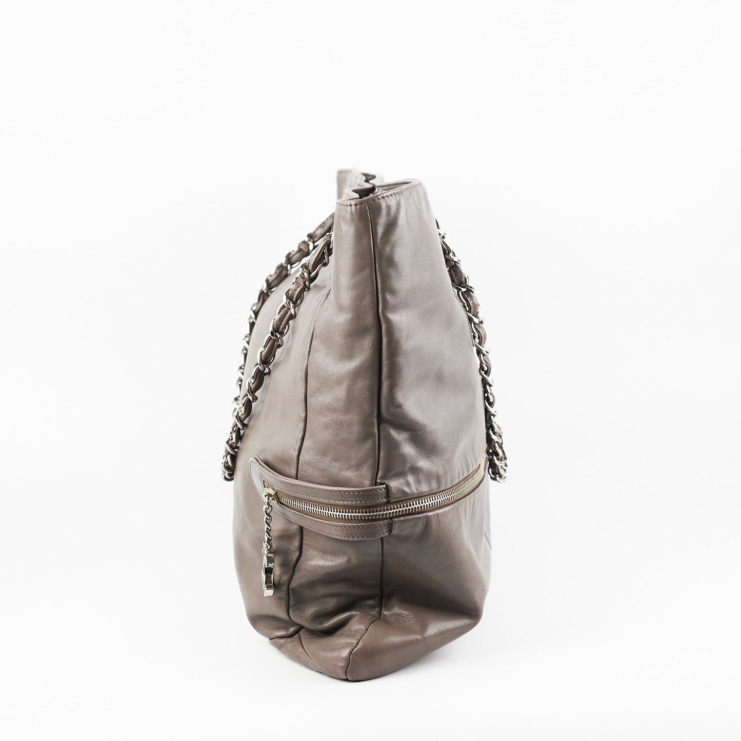 Chanel Grey Soft Calfskin Tote Bag