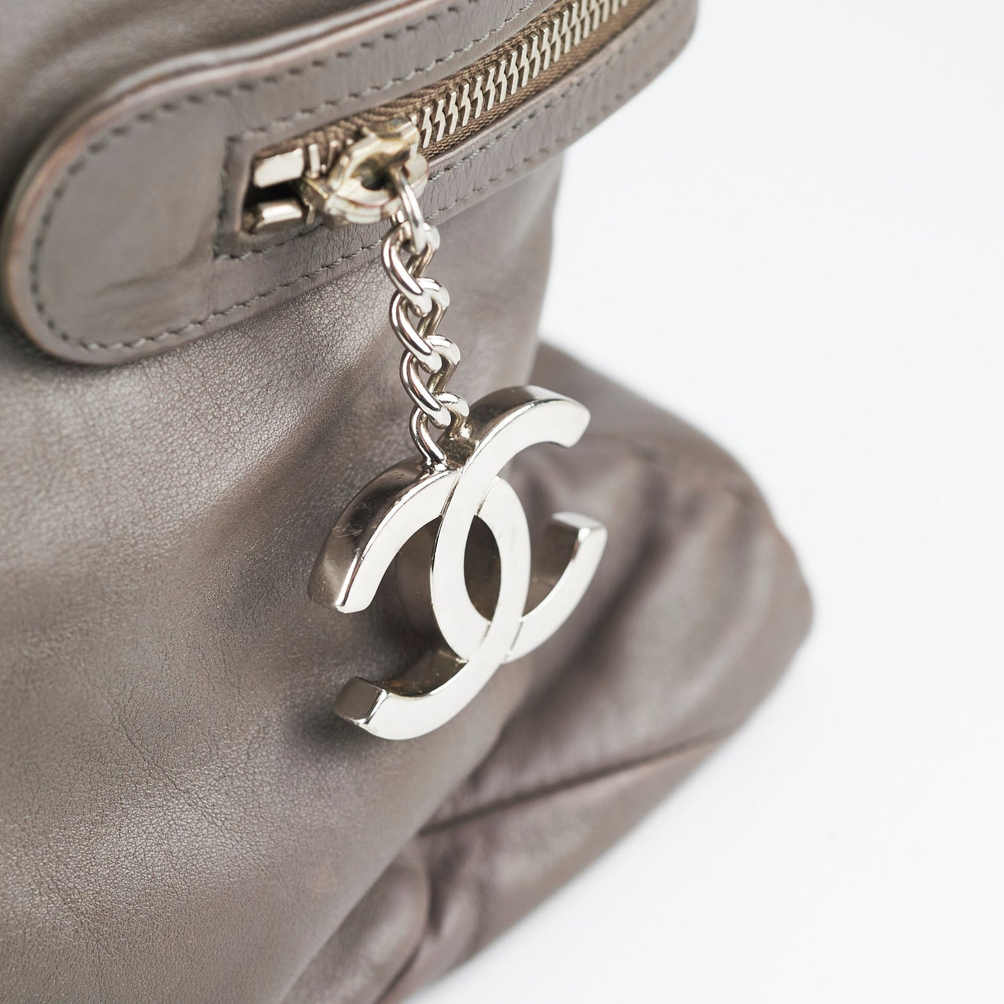 Chanel Grey Soft Calfskin Tote Bag