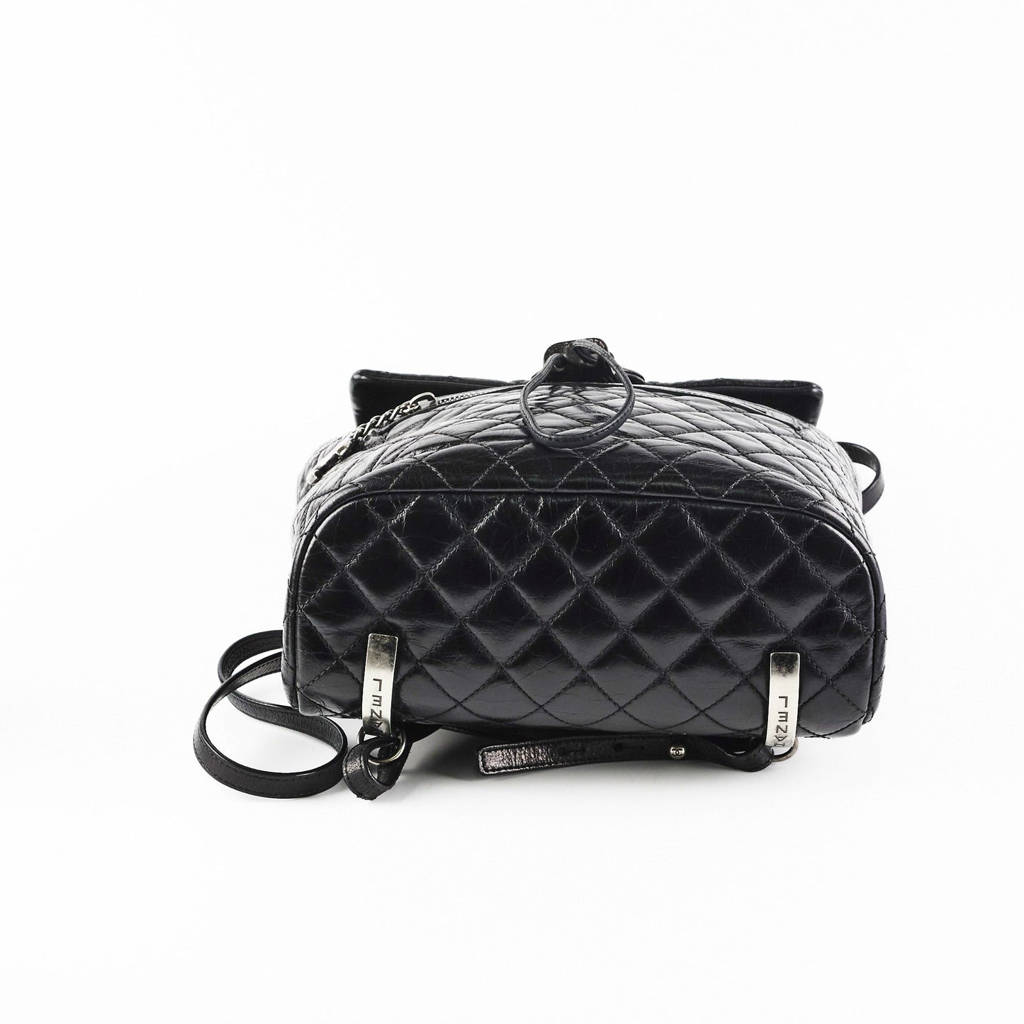 Chanel Black Distressed Calfskin Backpack