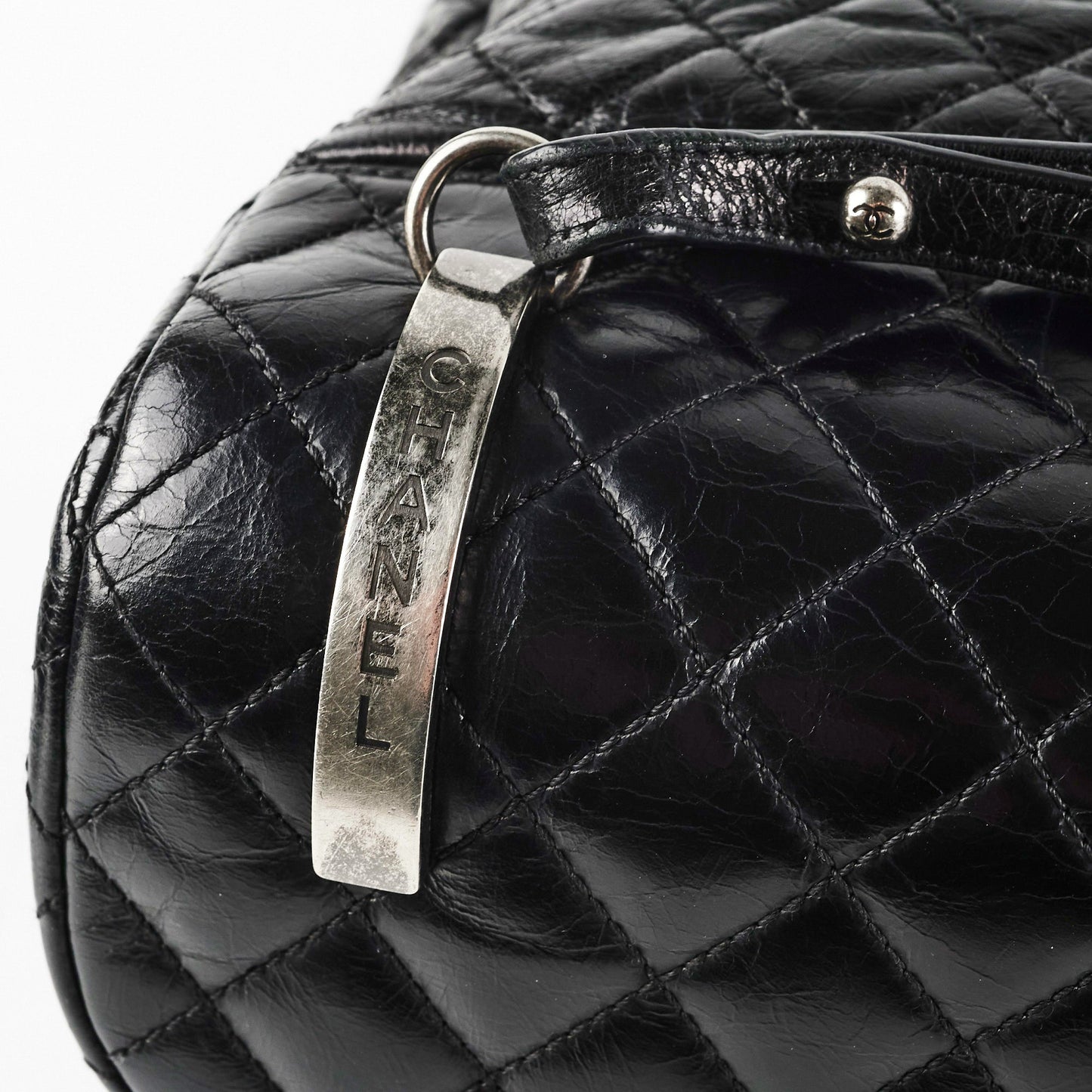 Chanel Black Distressed Calfskin Backpack
