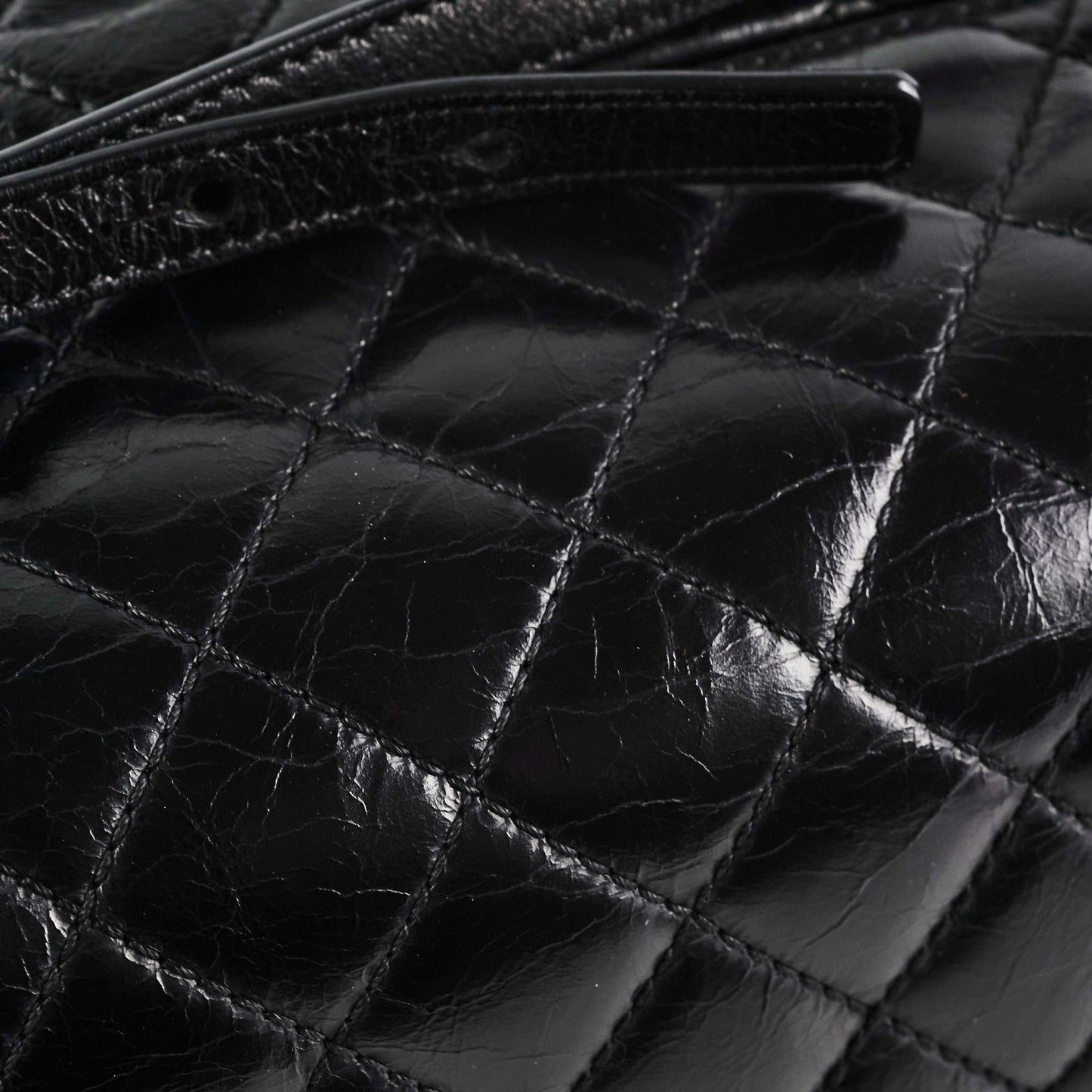 Chanel Black Distressed Calfskin Backpack