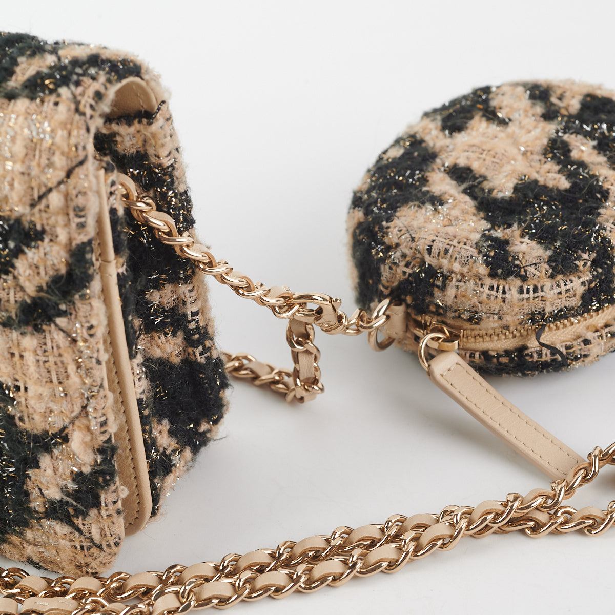 Chanel Tweed Wallet On Chain WOC with Detachable Pouch