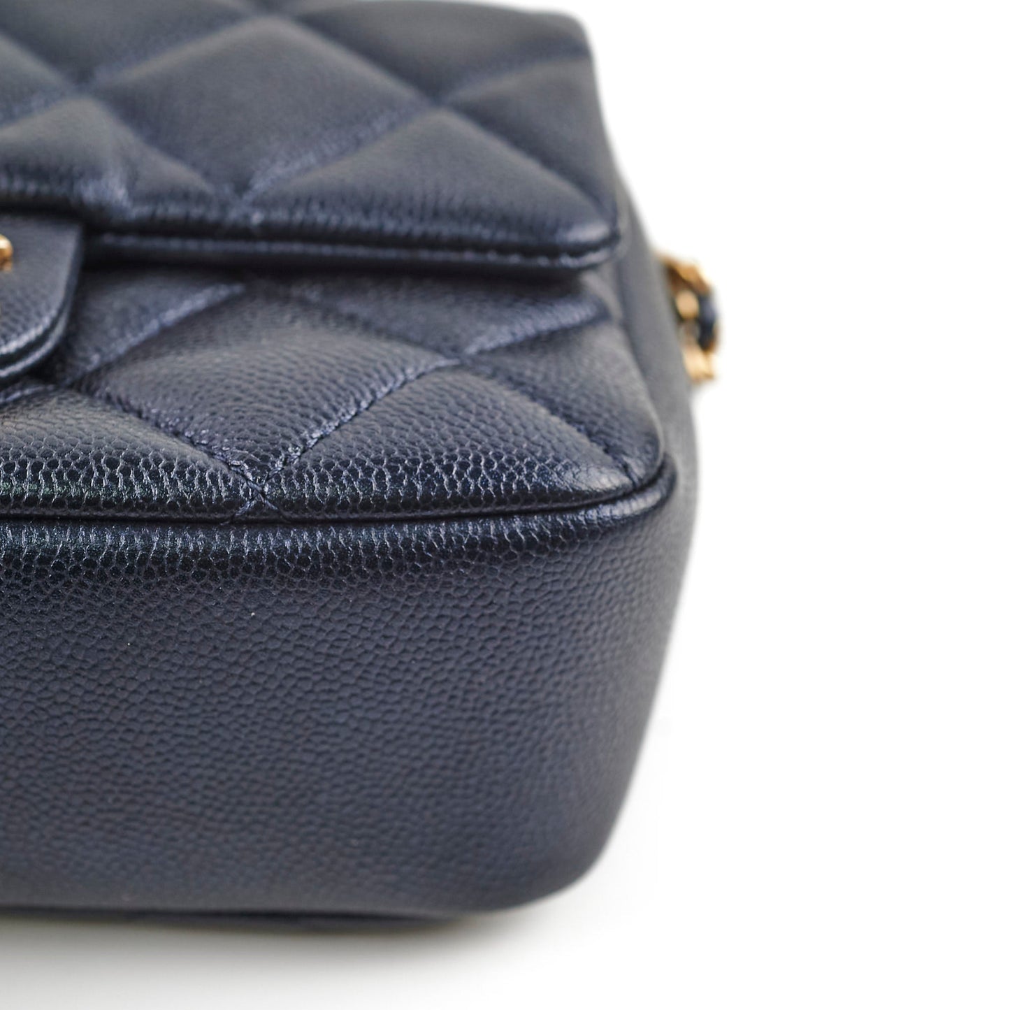 Chanel Seasonal Square Flap Iridescent Black Caviar Microchip