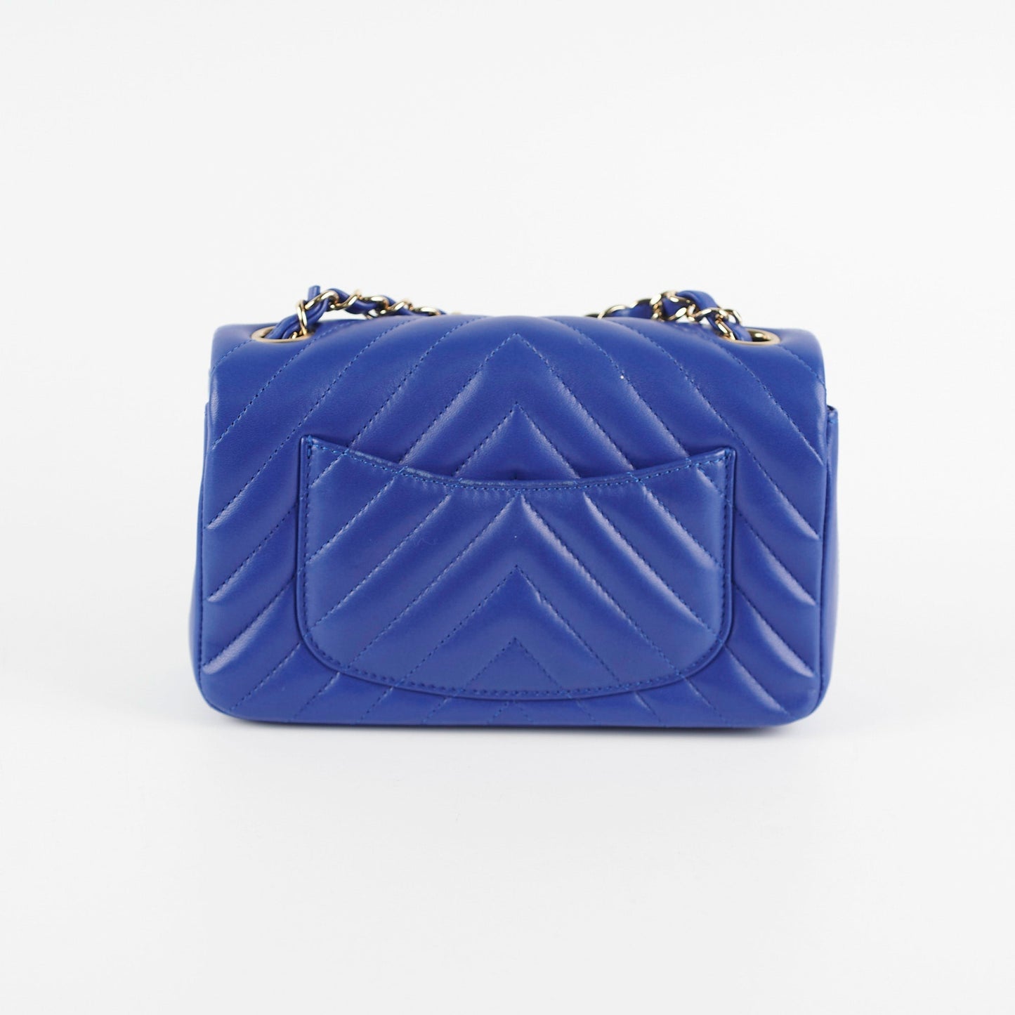 Chanel Mini Rectangular Chevron Blue