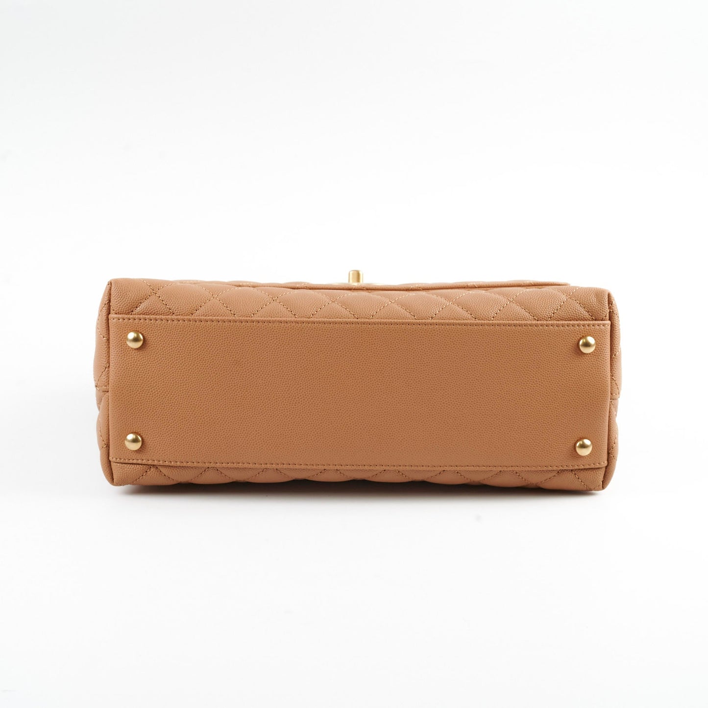 Chanel Medium Caviar Coco Handle Dark Beige