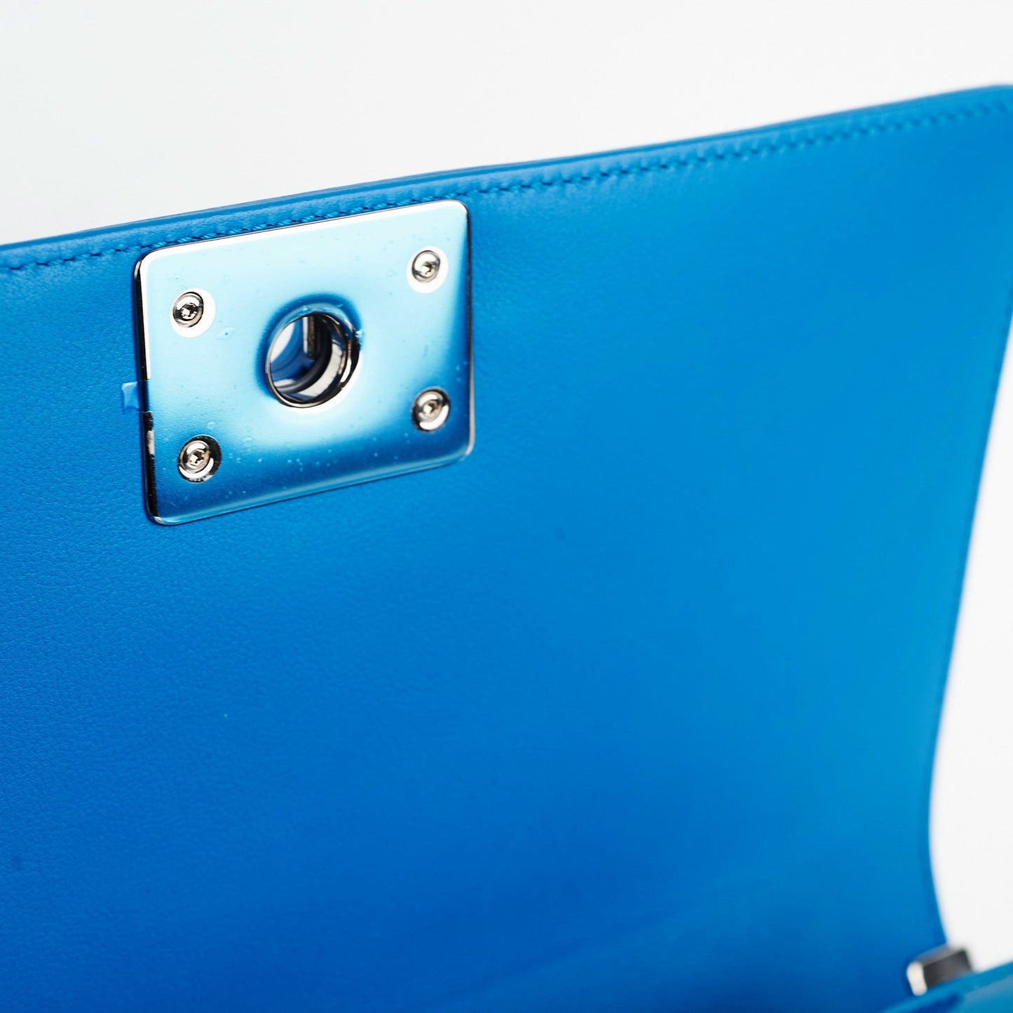 Chanel Boy Old Medium Turquoise Blue Patent