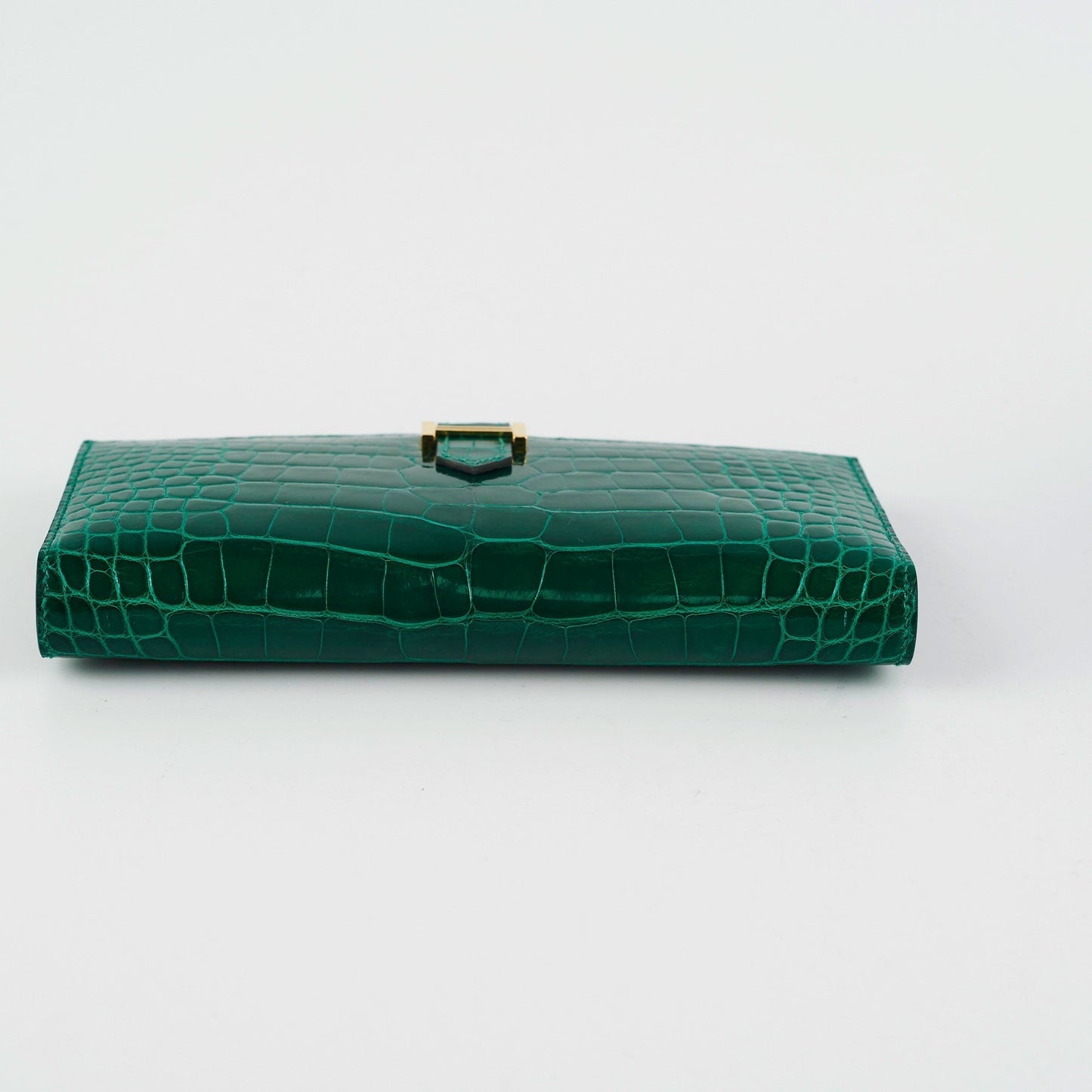 Hermes Bearn Alligator Emerald Wallet-&nbsp; D Stamp