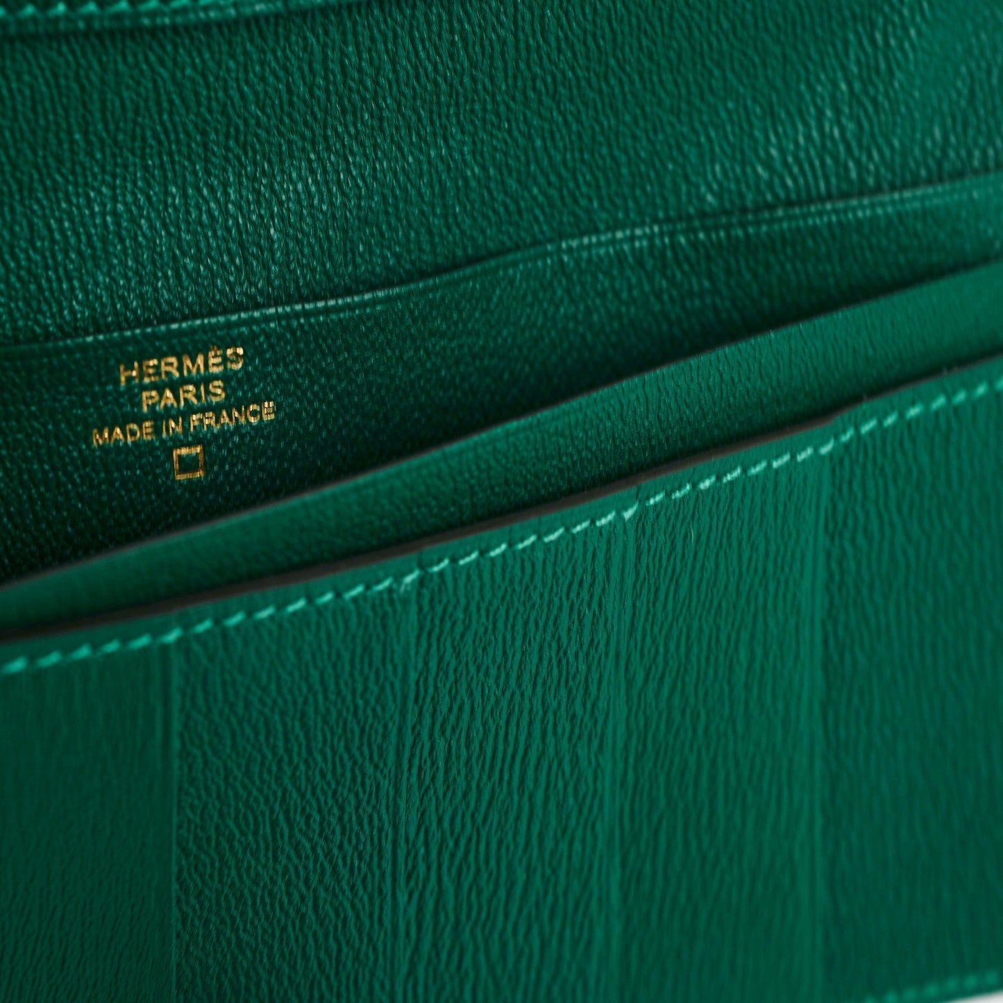 Hermes Bearn Alligator Emerald Wallet-&nbsp; D Stamp