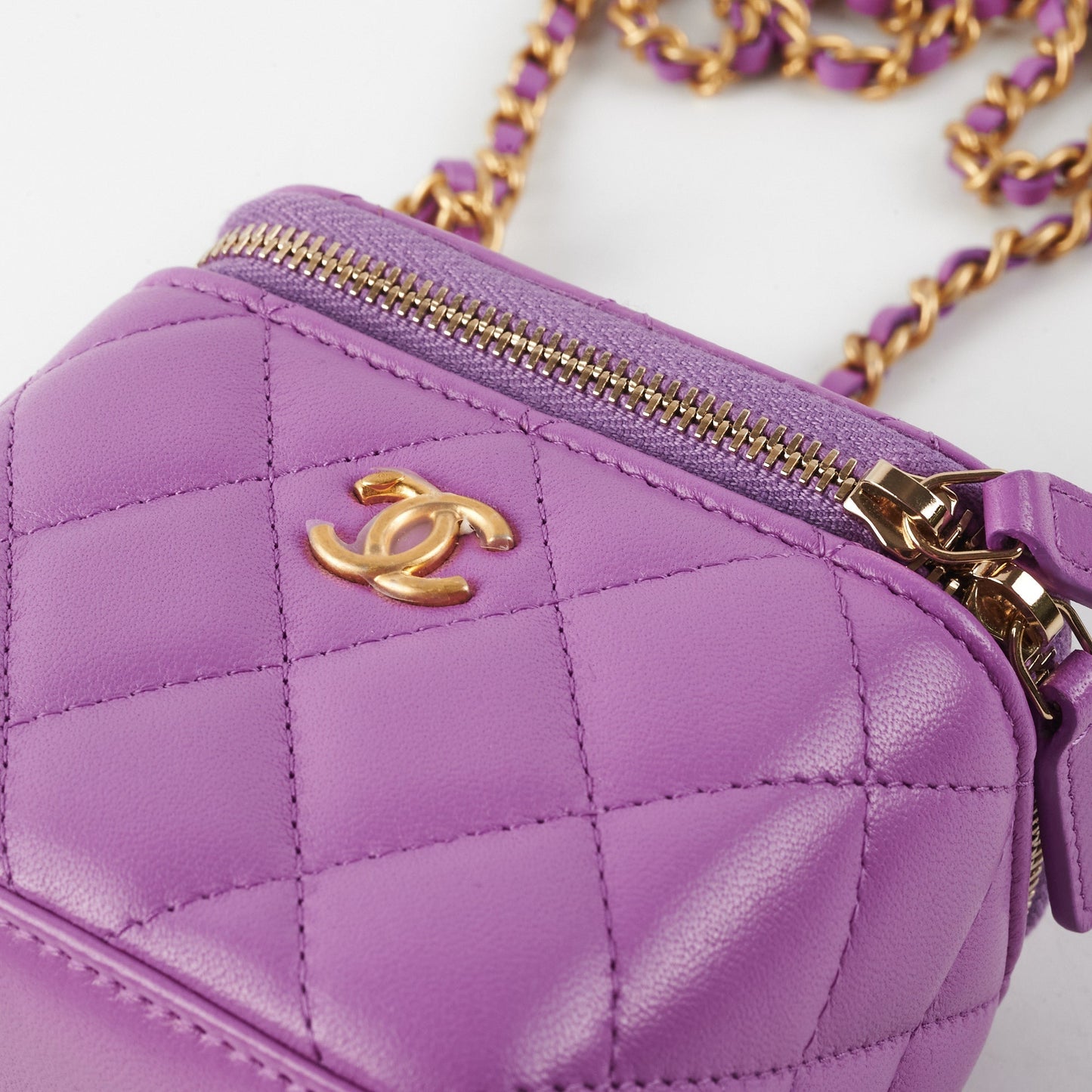 Chanel Pearl Crush Mini Vanity Case Purple