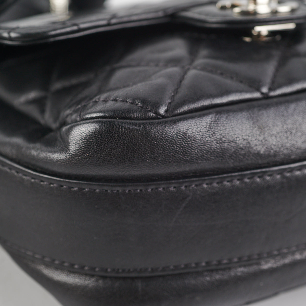 Chanel Quilted Sheriffs Star Square Black