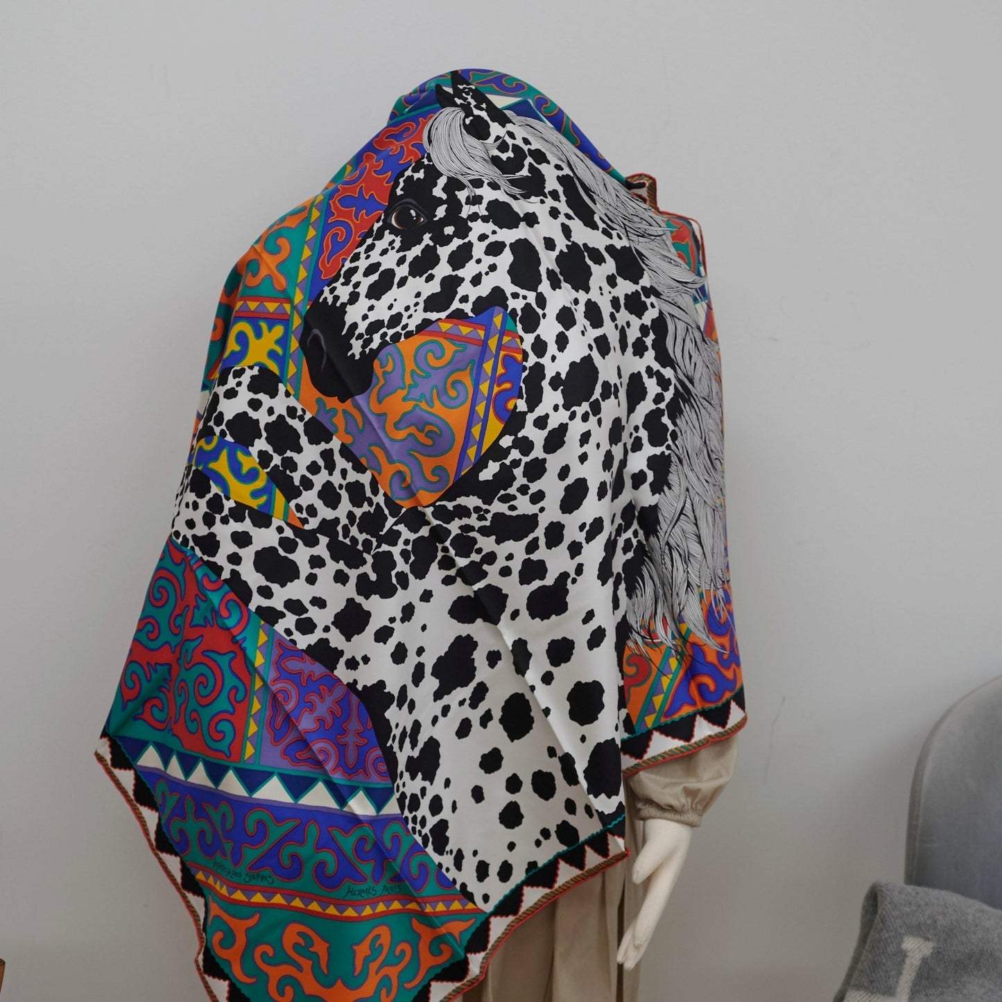 Hermes Carre Twill Apaloosa Des Steppes Silk