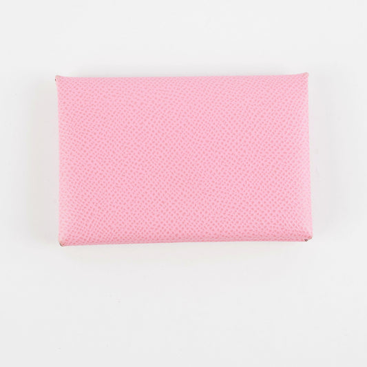 Hermes Calvi Light Pink Card Holder