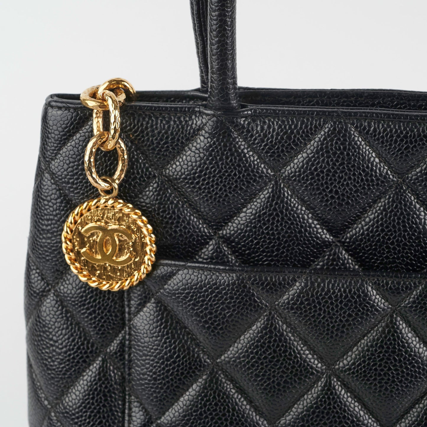 Chanel Madelion Black Caviar Tote