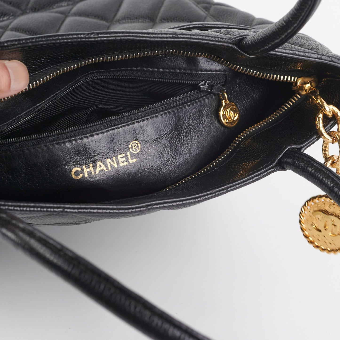 Chanel Madelion Black Caviar Tote