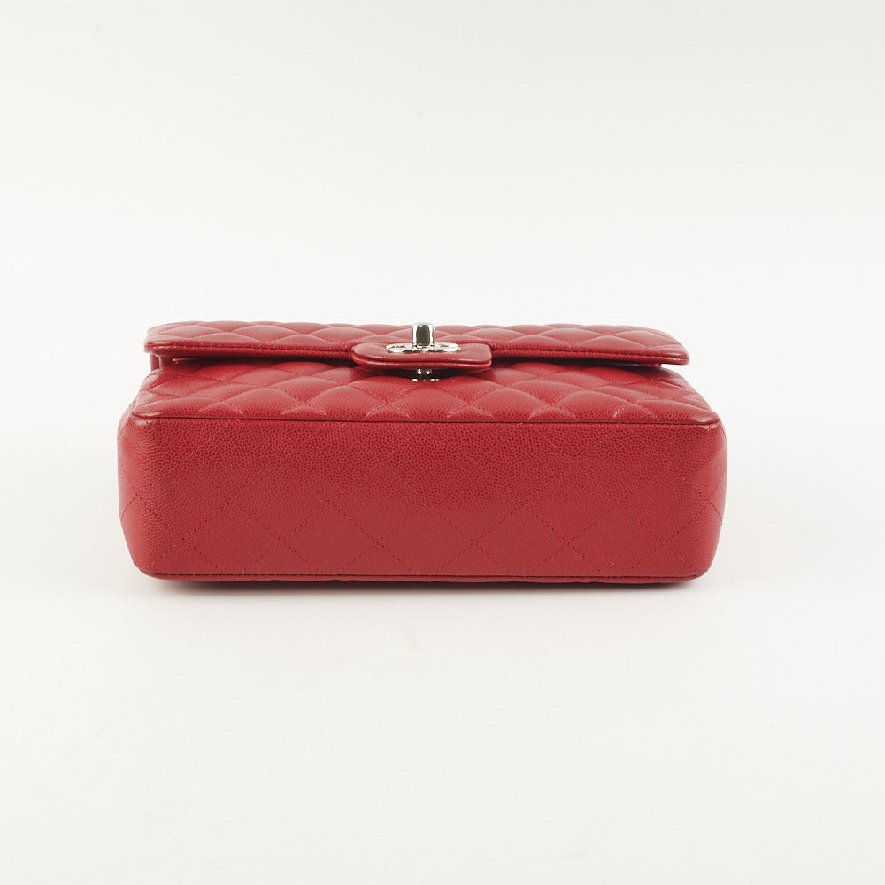 Chanel 18B Small Classic Flap Caviar Red