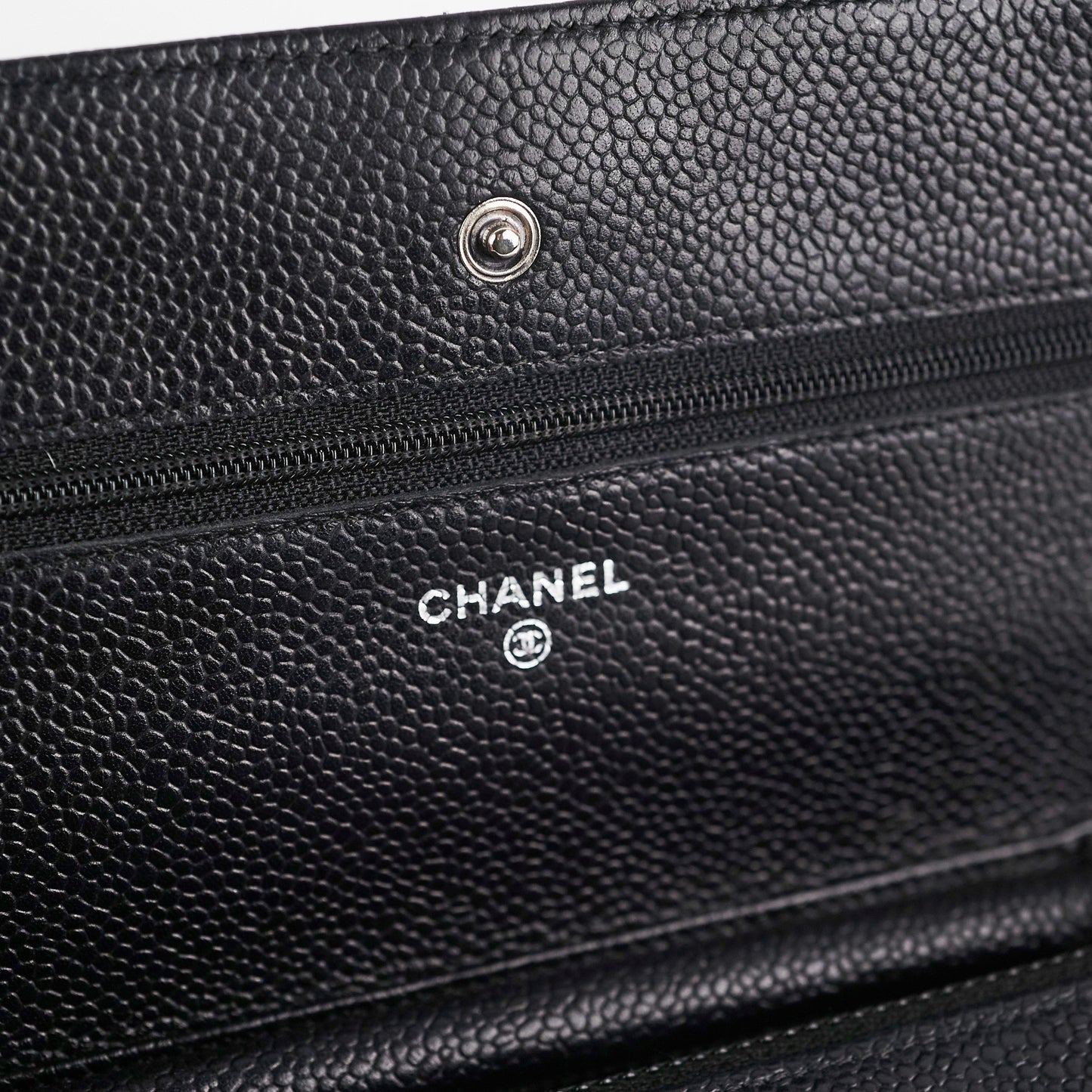Chanel Caviar Wallet on Chain WOC Black