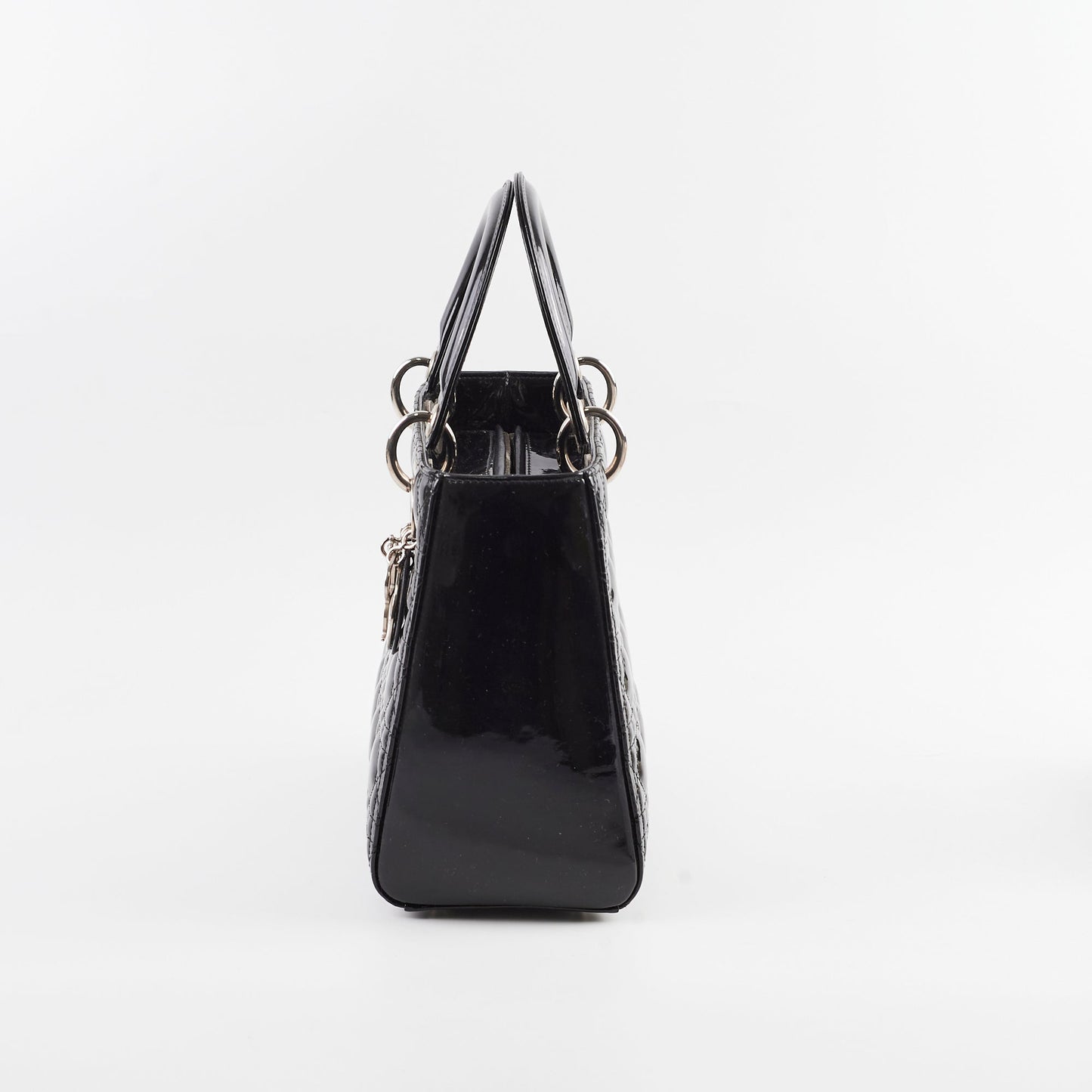 Christian Dior Medium Patent Lady Dior Black