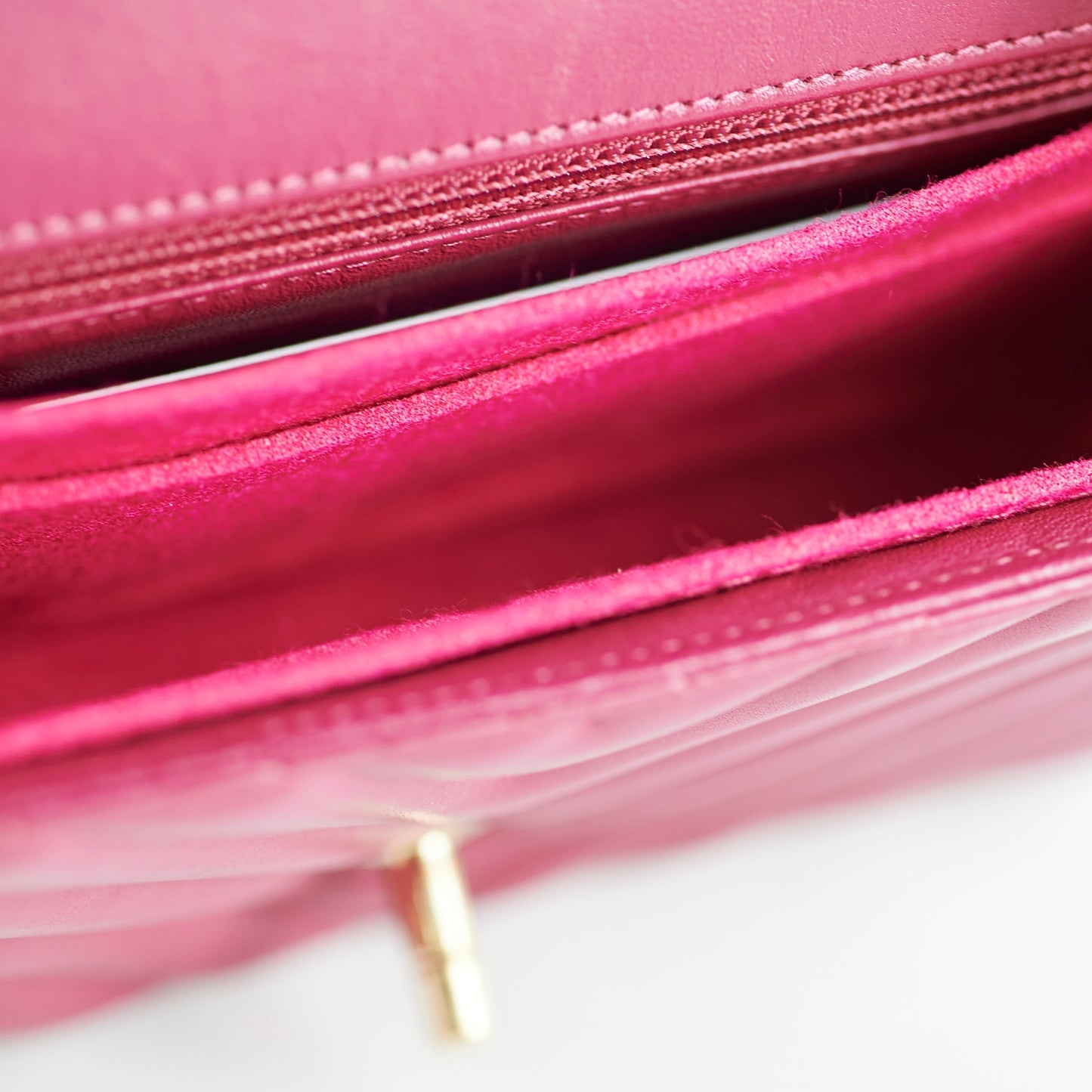 Chanel Mini Rectangular Dark Pink Chevron Lambskin