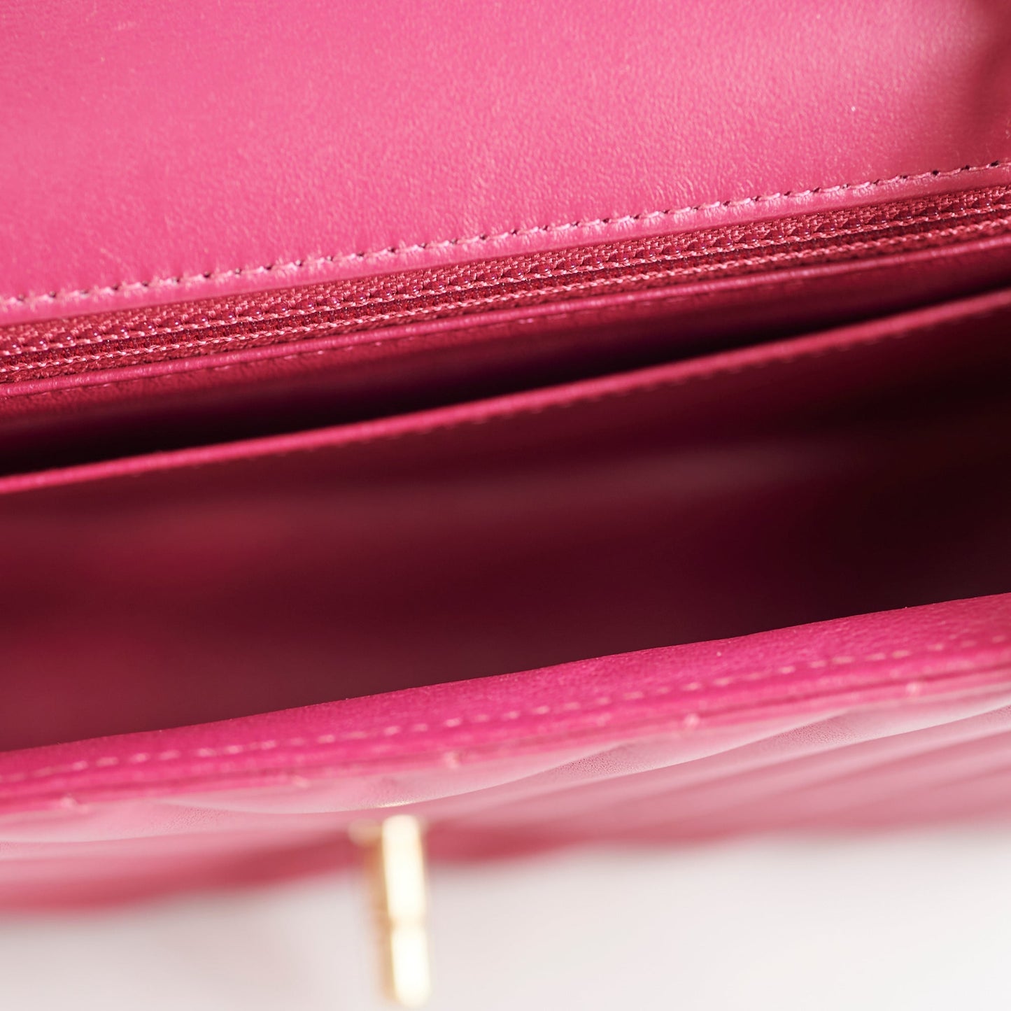 Chanel Mini Rectangular Dark Pink Chevron Lambskin