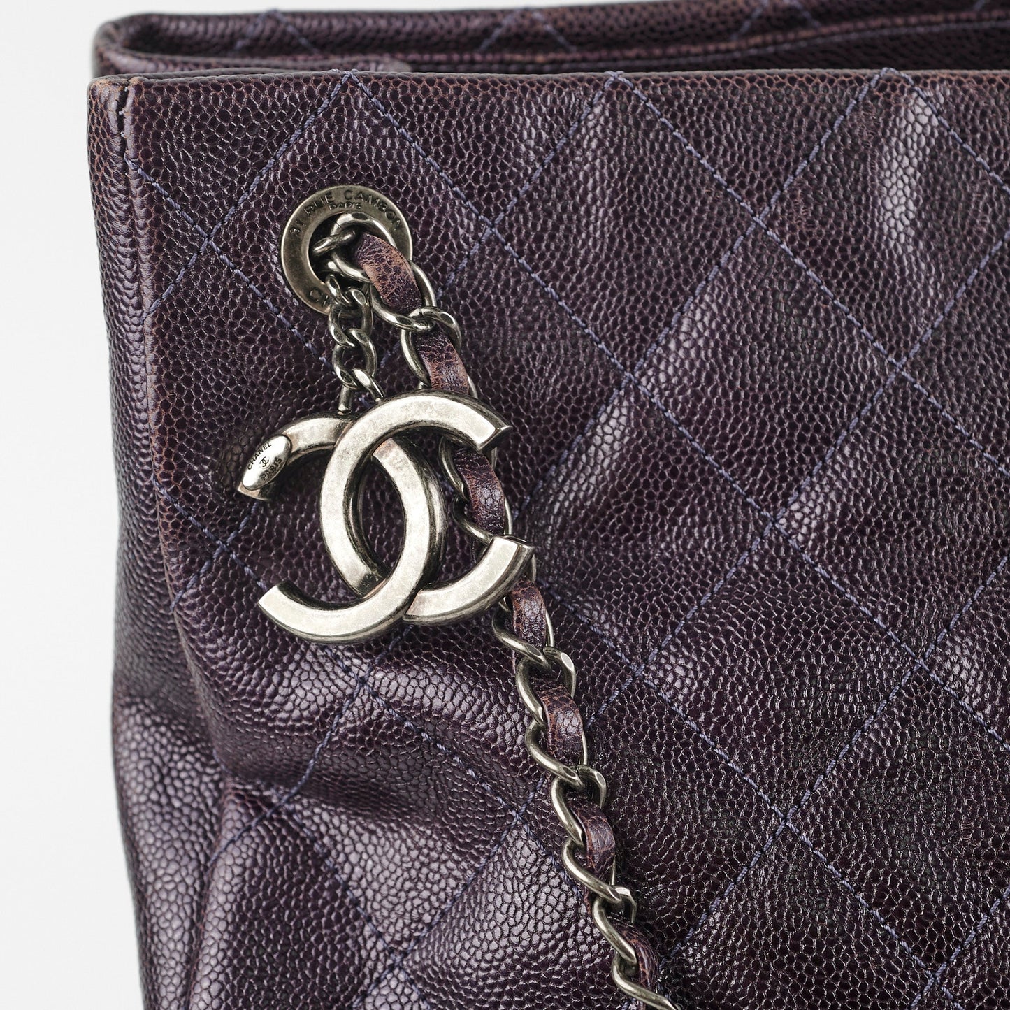 Chanel Dark Purple Caviar Shoulder Bag