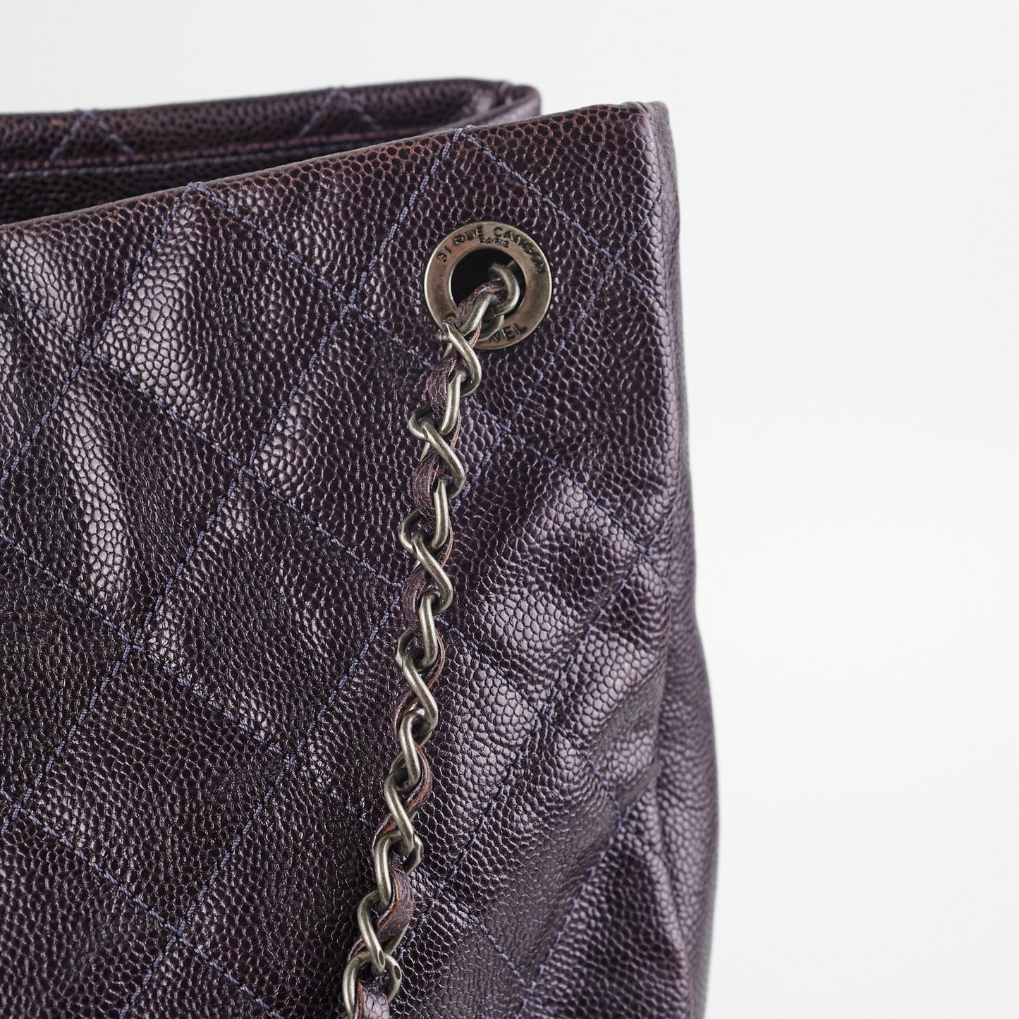 Chanel Dark Purple Caviar Shoulder Bag