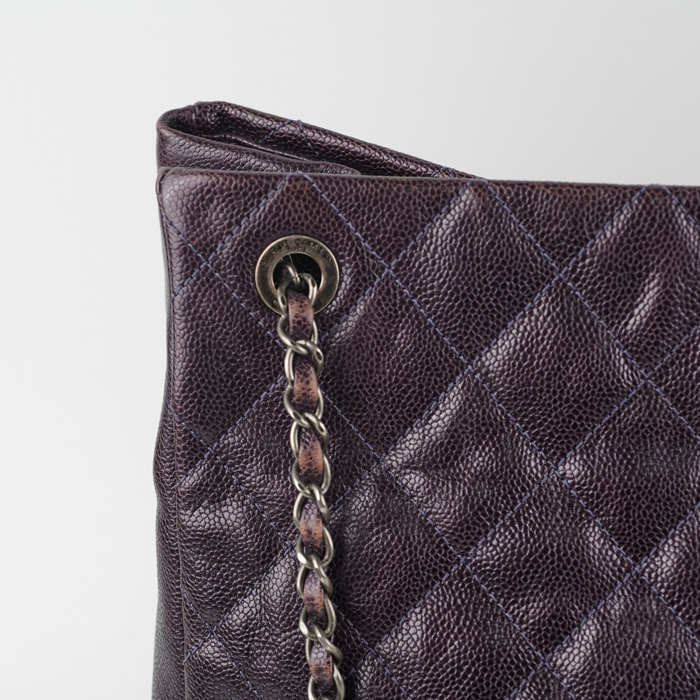 Chanel Dark Purple Caviar Shoulder Bag