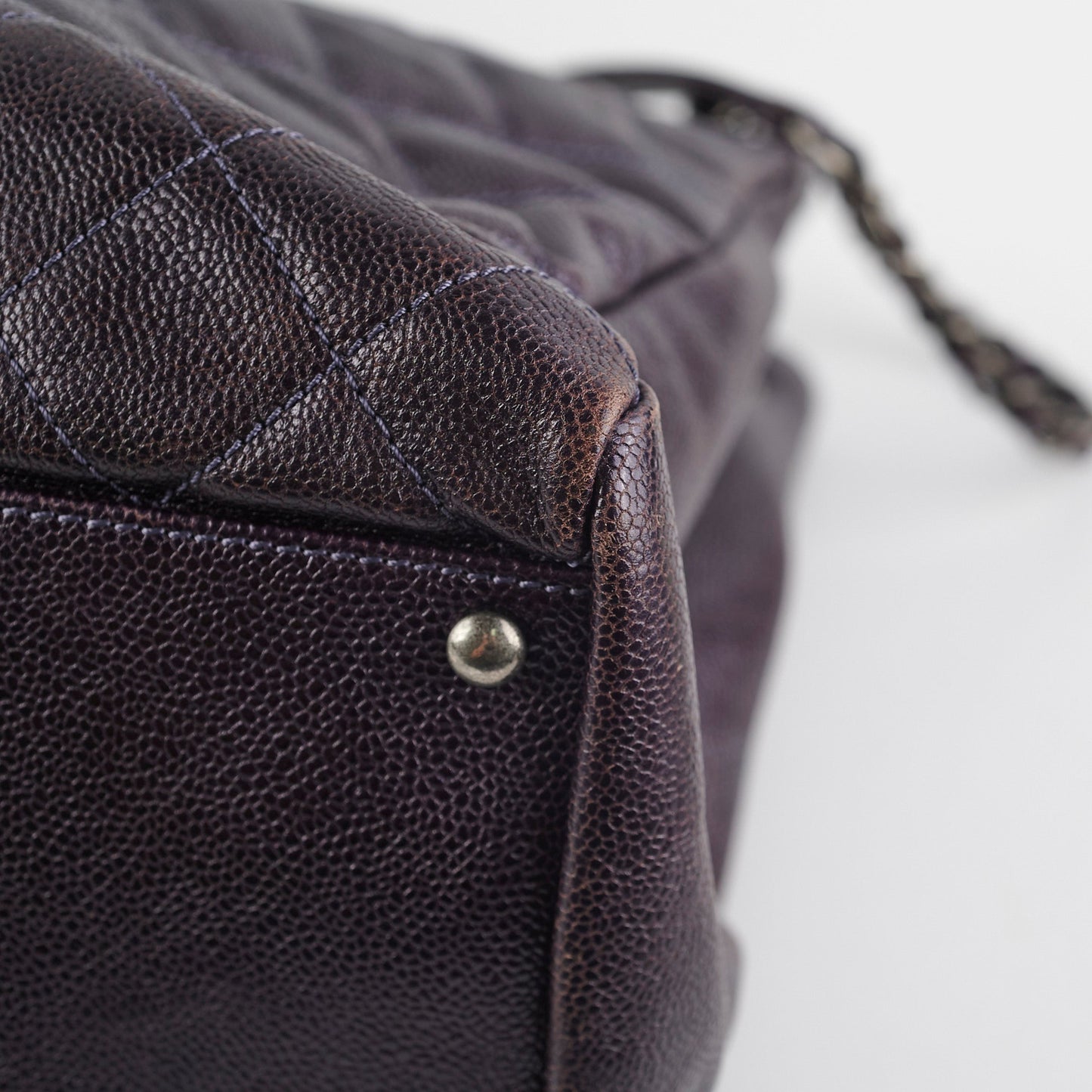 Chanel Dark Purple Caviar Shoulder Bag