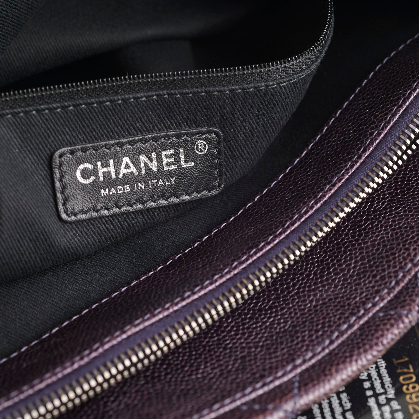 Chanel Dark Purple Caviar Shoulder Bag