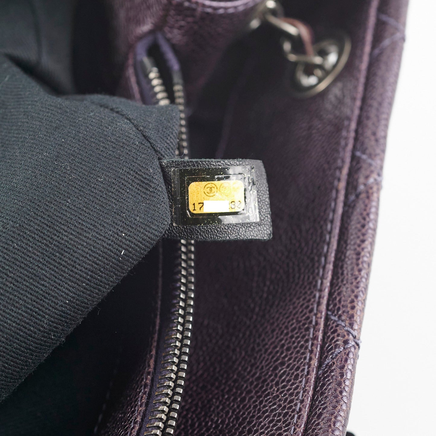 Chanel Dark Purple Caviar Shoulder Bag