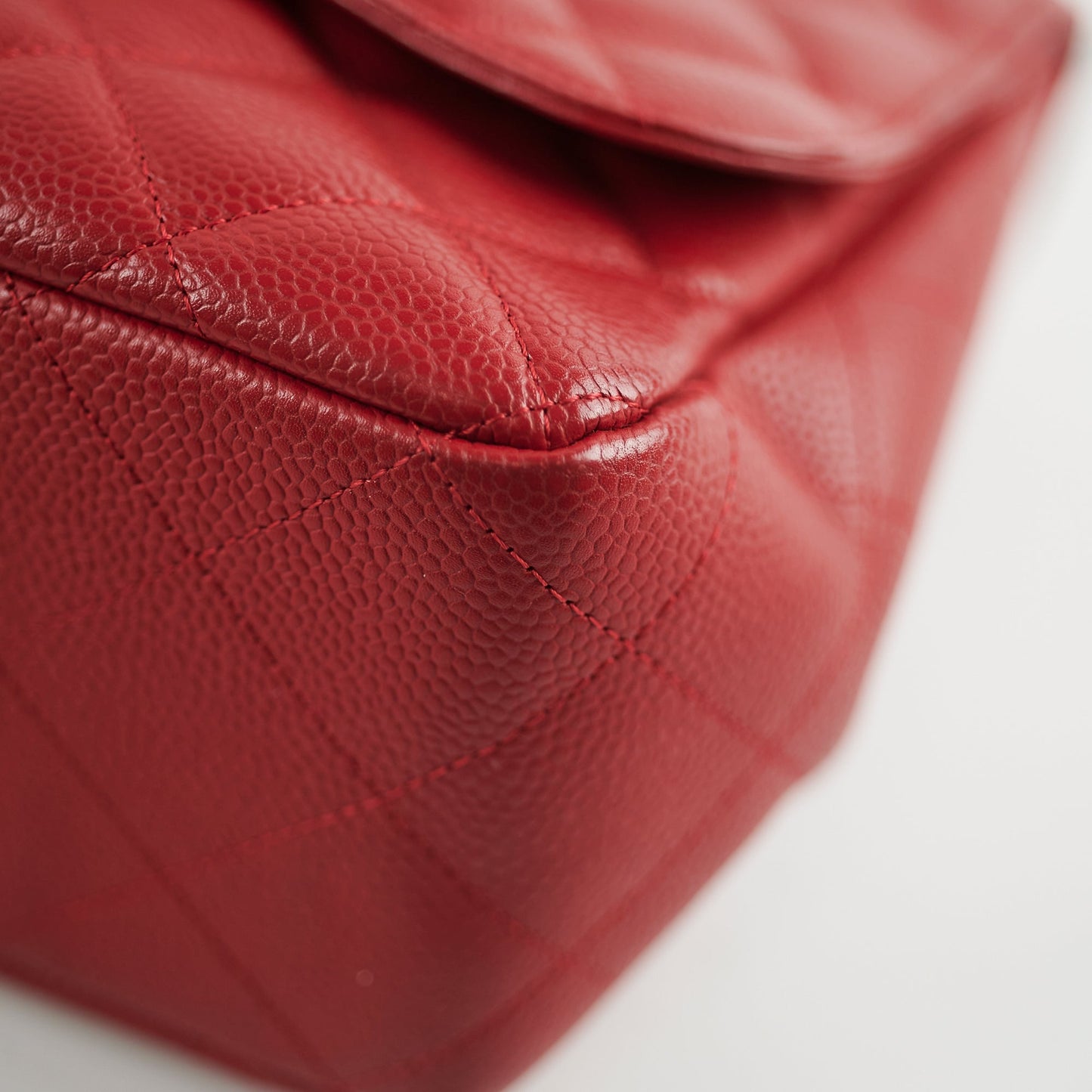 Chanel Caviar Jumbo Single Flap Red