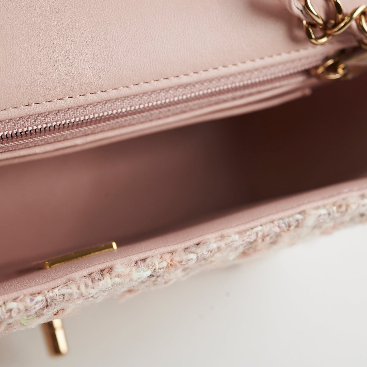 Chanel Tweed Mini Rectangular Light Pink Microchip 2024