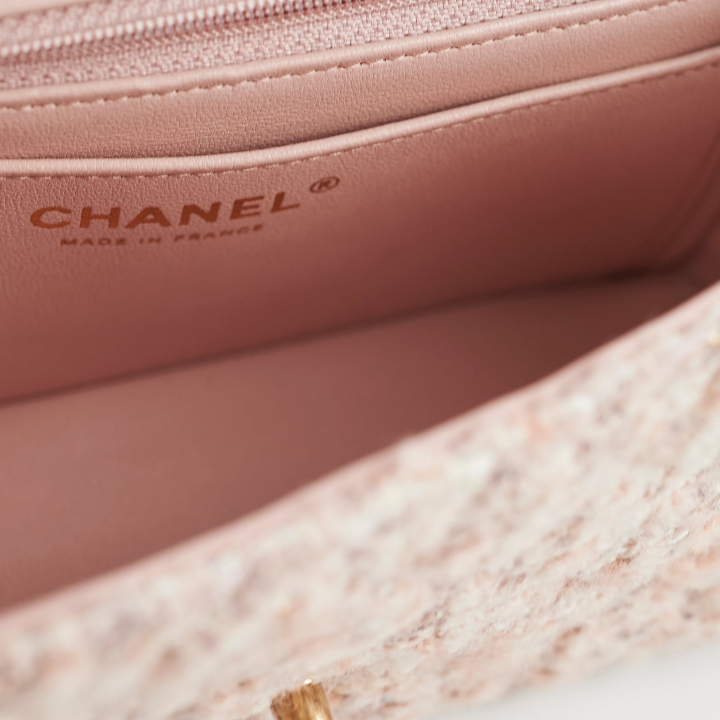 Chanel Tweed Mini Rectangular Light Pink Microchip 2024