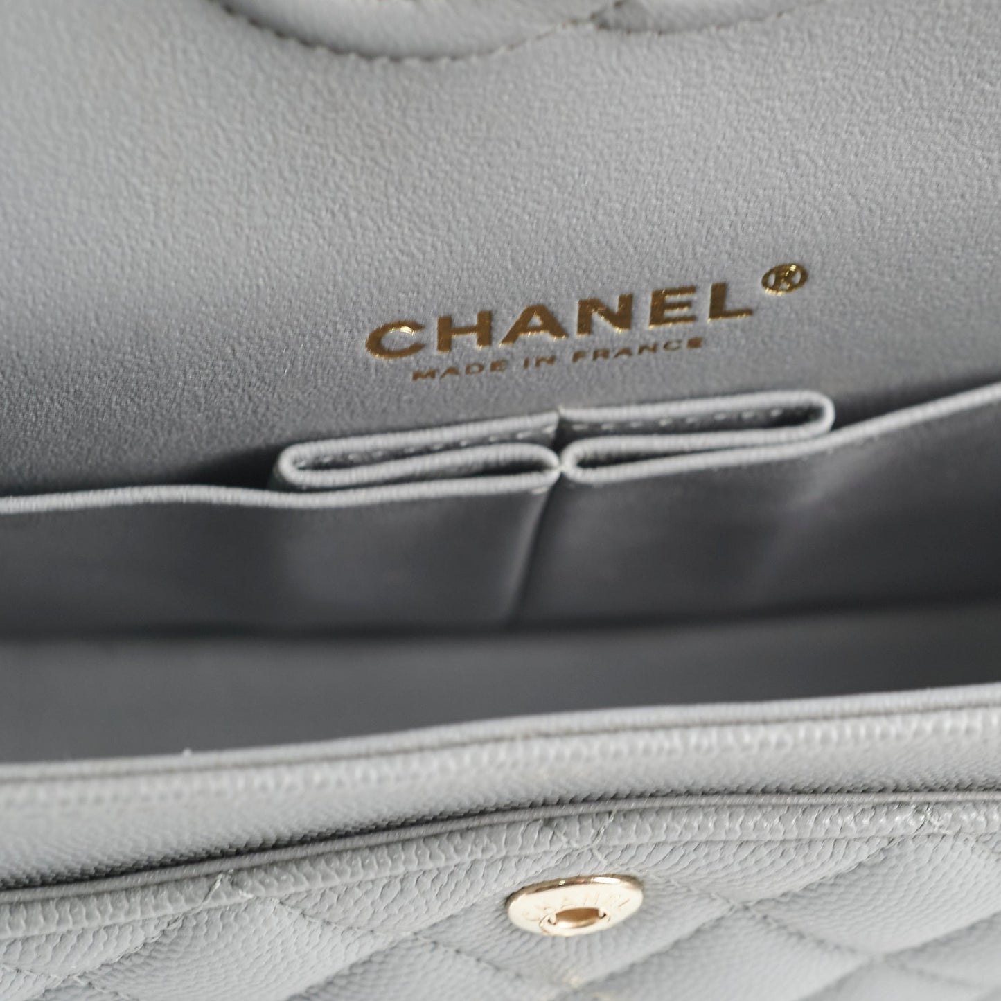 Chanel Classic Small Caviar Flap Grey 29 Series
