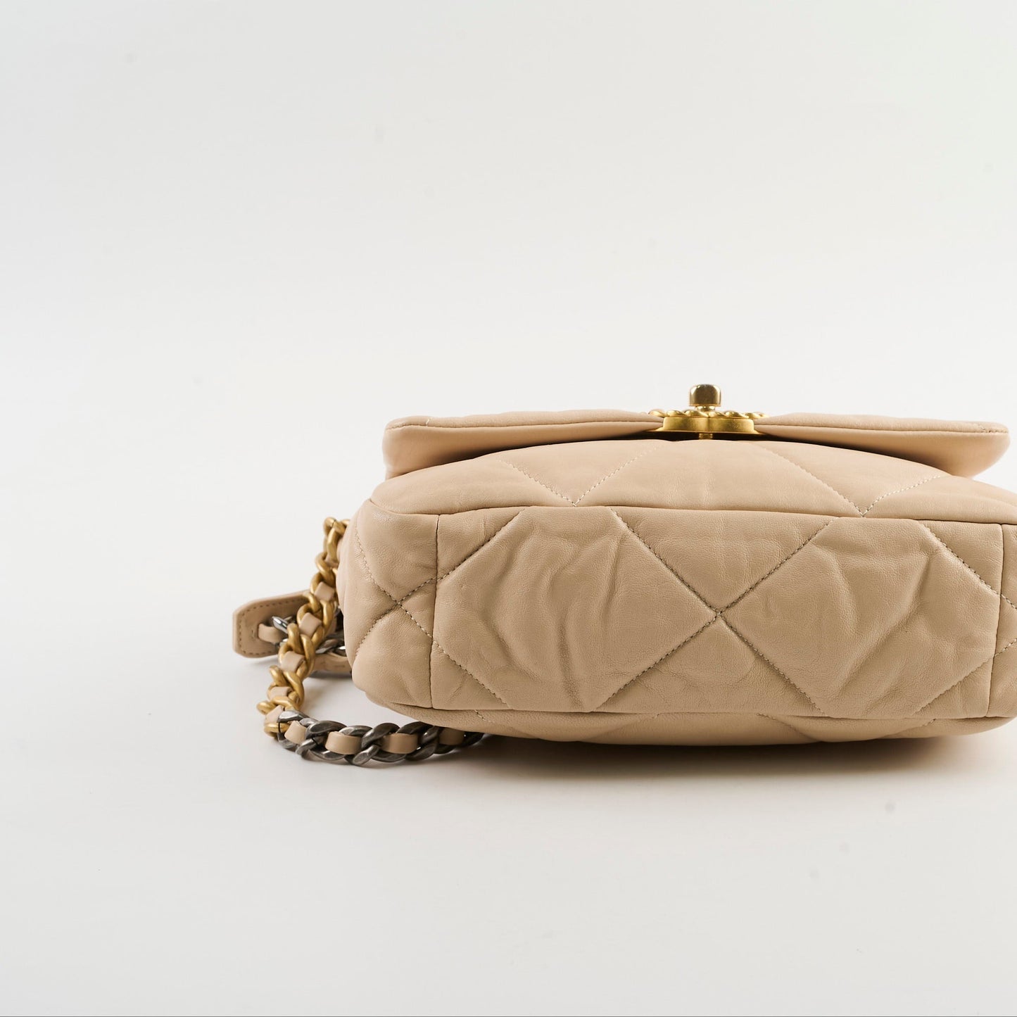 Chanel 19 Small Beige Lambskin Crossbody Bag Series 30