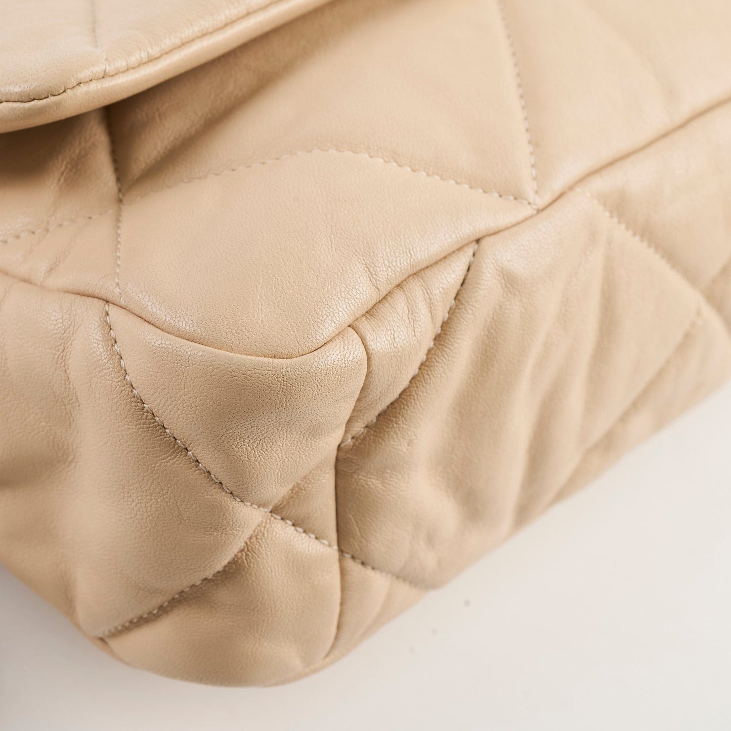 Chanel 19 Small Beige Lambskin Crossbody Bag Series 30