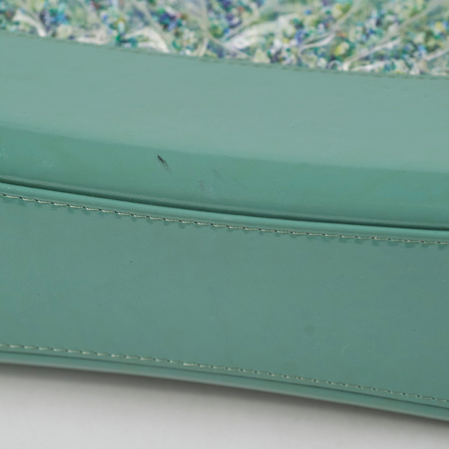 Chanel Medium Gabrielle Green Tweed/PVC- Series 25