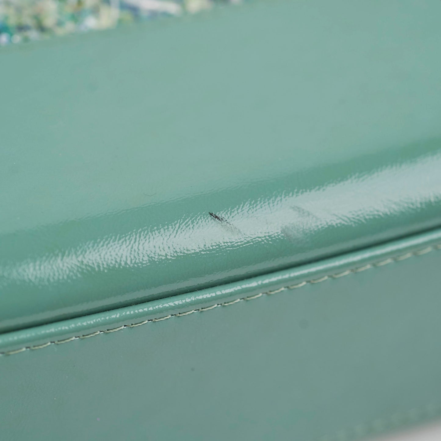 Chanel Medium Gabrielle Green Tweed/PVC- Series 25