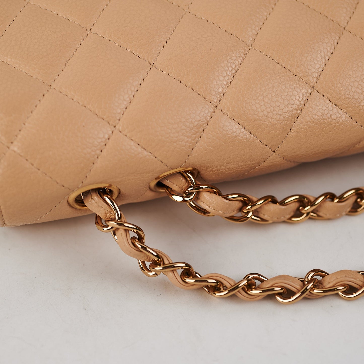 ITEM 24 - Chanel Quilted Jumbo Single Flap Beige