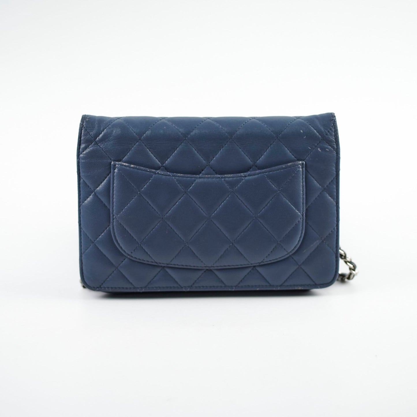 Chanel Wallet On Chain WOC Blue Lambskin Crossbody Bag
